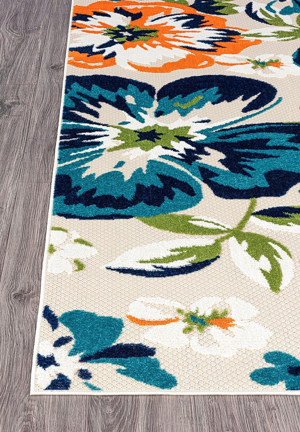 World Rug Gallery Bergamo Contemporary Floral Indoor/Outdoor Area Rug