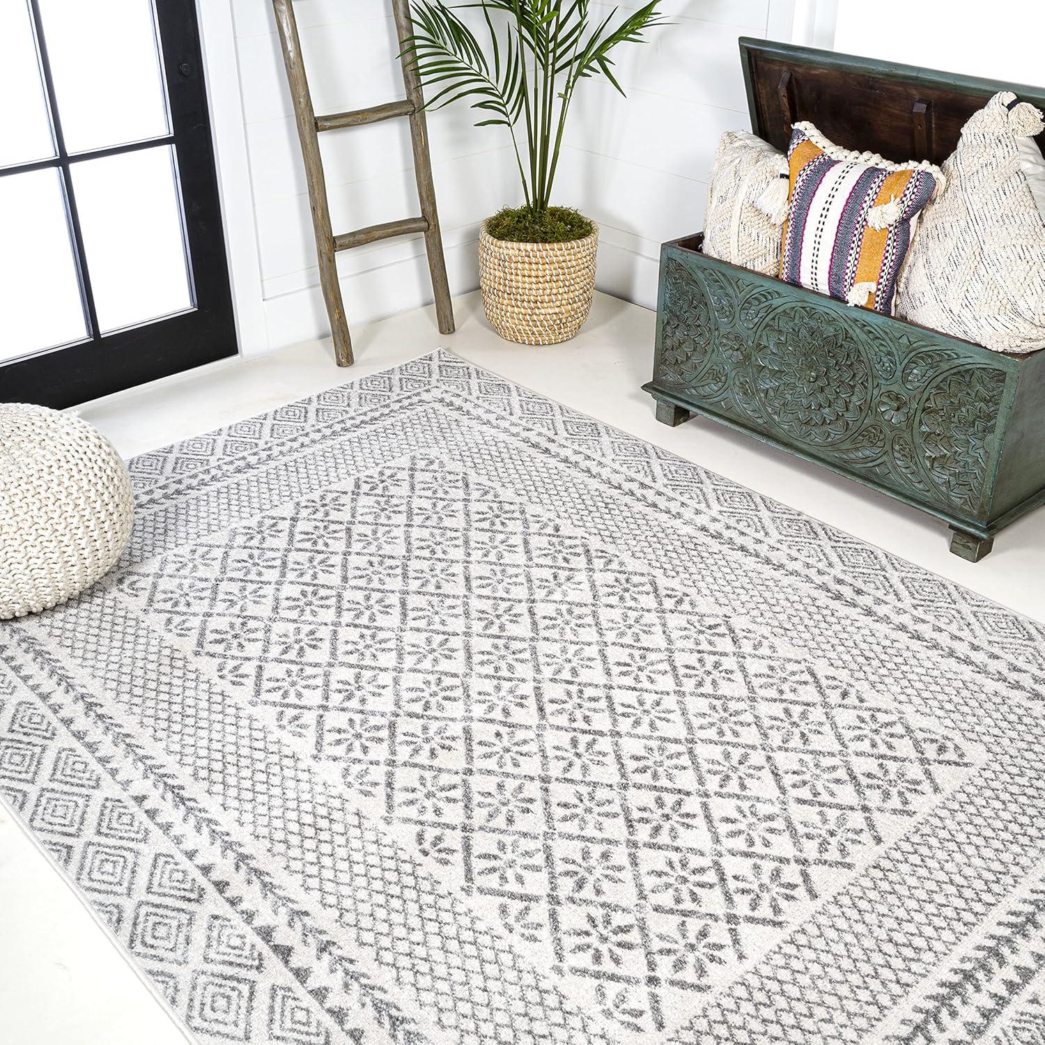 Athens Modern Geometric Boho Area Rug - JONATHAN Y