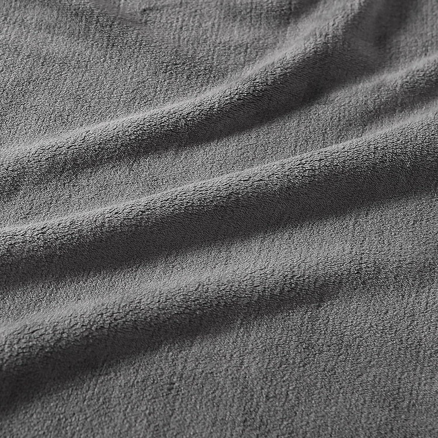 Eddie Bauer Ultra Soft Plush Solid Flannel - Blanket  Grey- Full/Queen