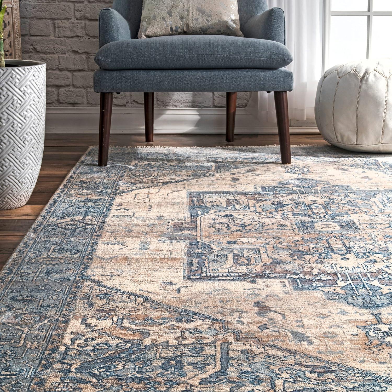 nuLOOM Harriet Vintage Medallion Fringe Area Rug