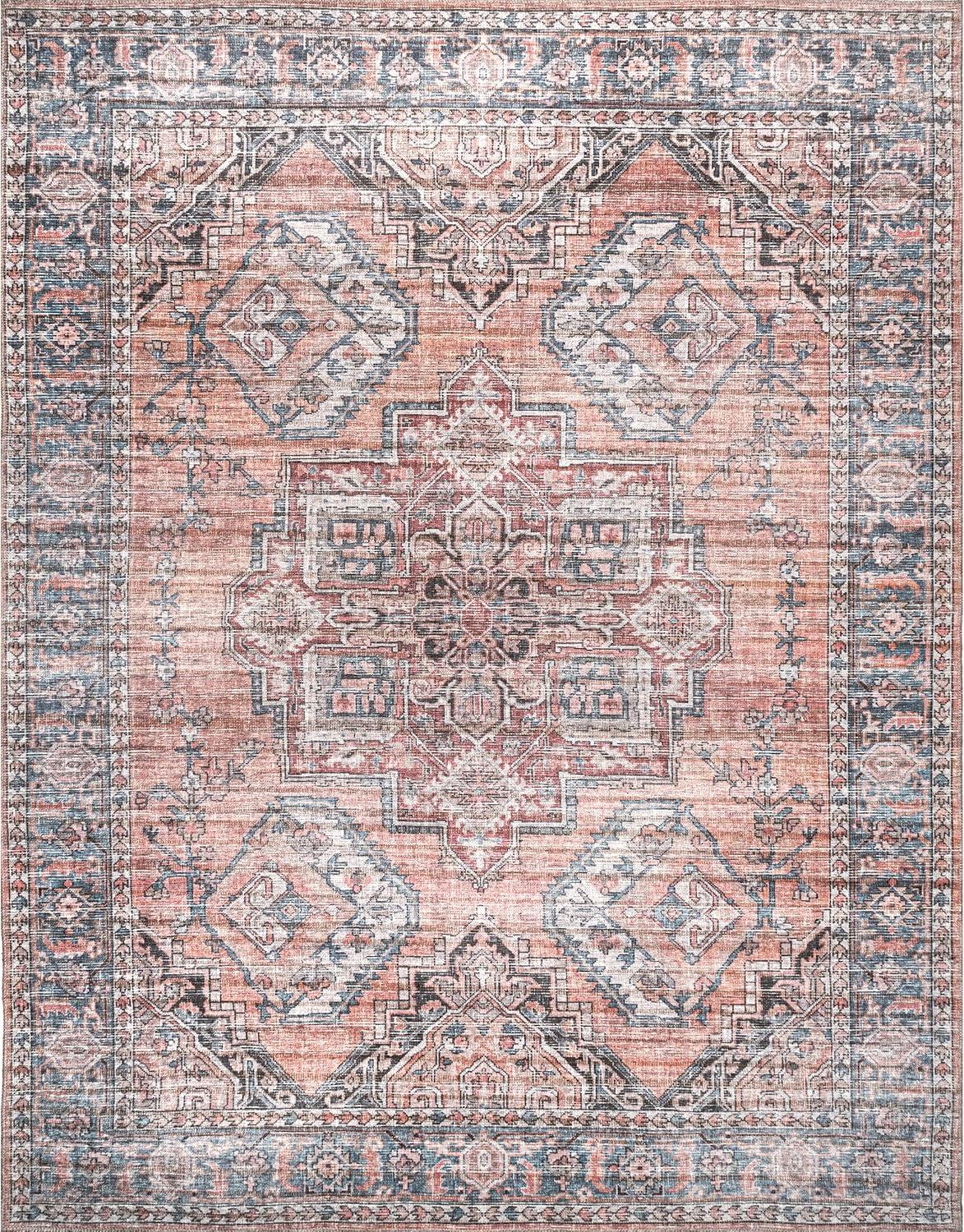 Nuloom Maple Machine Washable Floral Medallion Area Rug