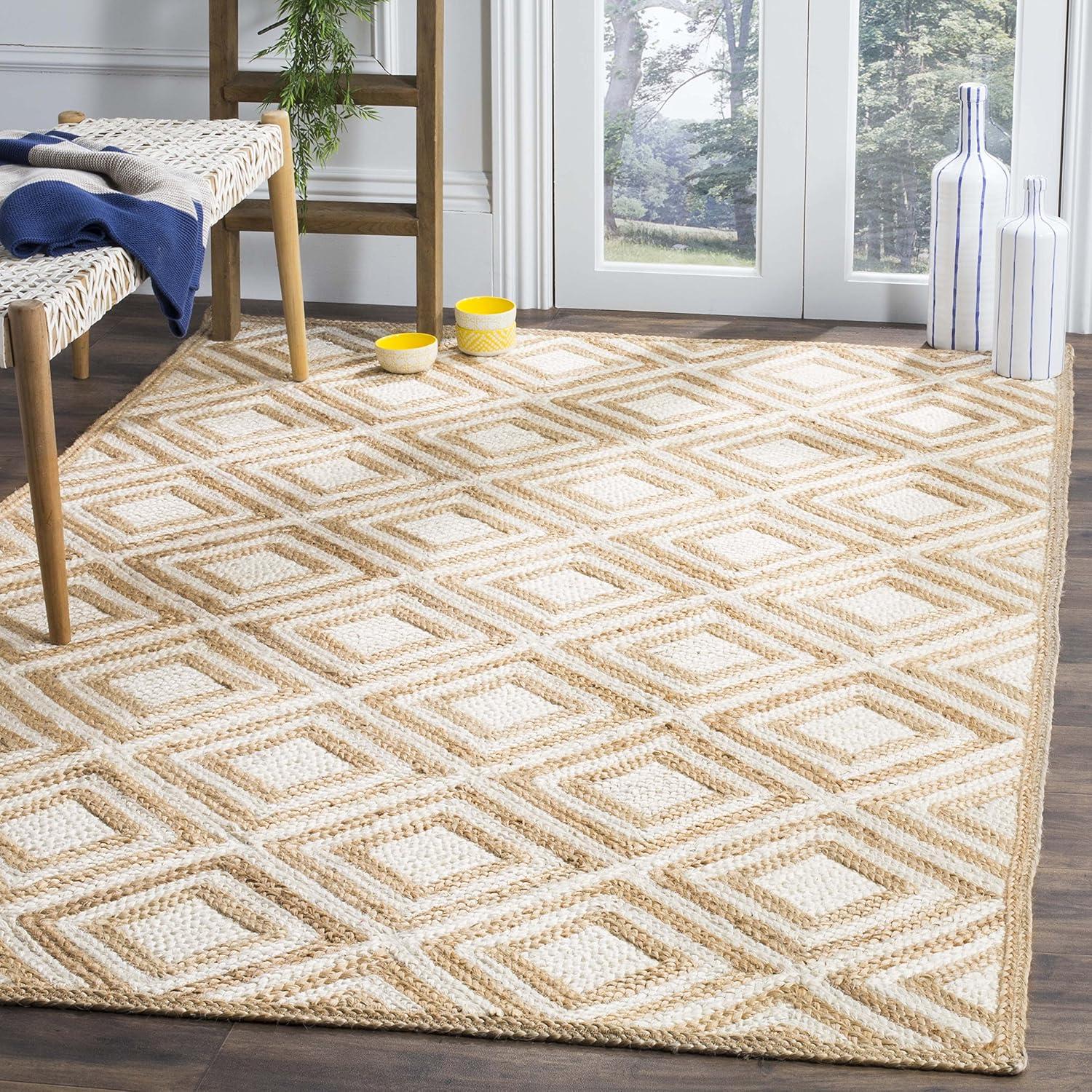 Cape Cod CAP304 Hand Woven Area Rug - Natural/Ivory - 5'x8' - Safavieh.