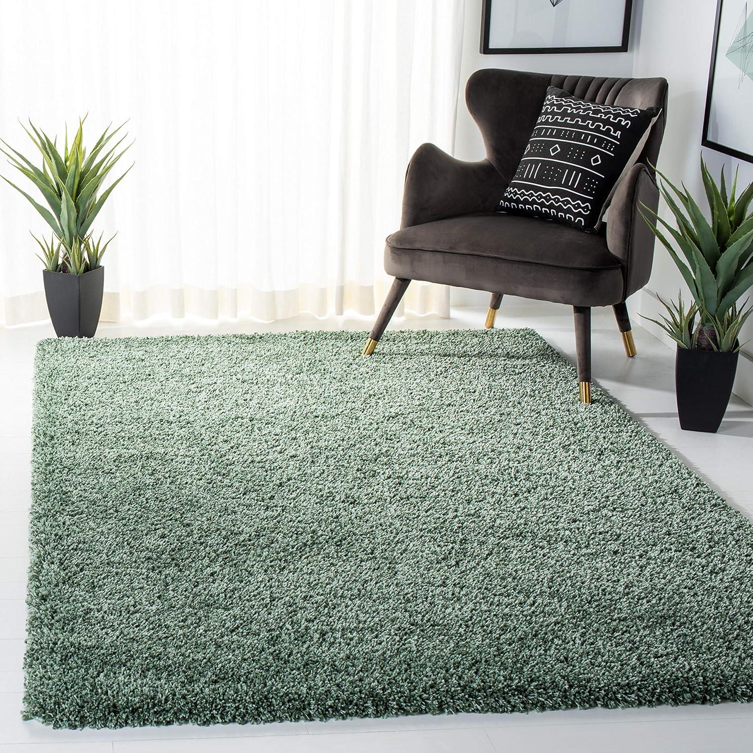 August Shag AUG200 Power Loomed Indoor Area Rug - Green - 5'3"x7'6" - Safavieh