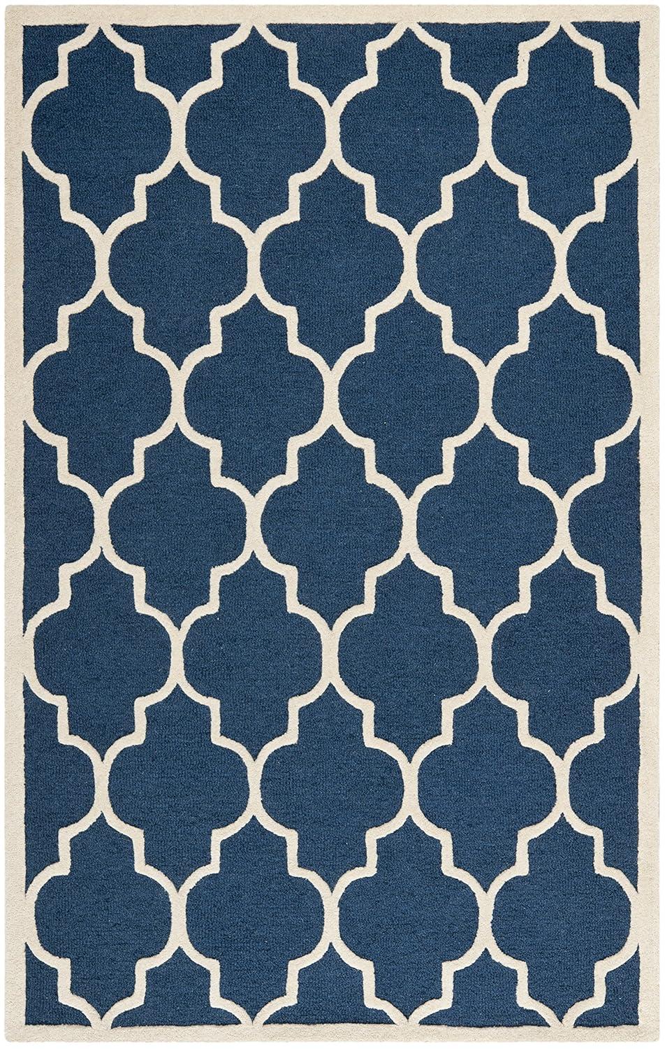 Cambridge CAM134 Tufted Indoor Area Rug - Navy/Ivory - 5'x8' - Safavieh