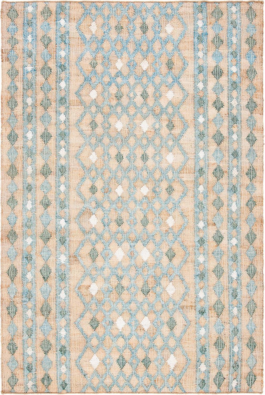 Kilim KLM759 Hand Woven Area Rug - Natural/Blue - 6'x9' - Safavieh.