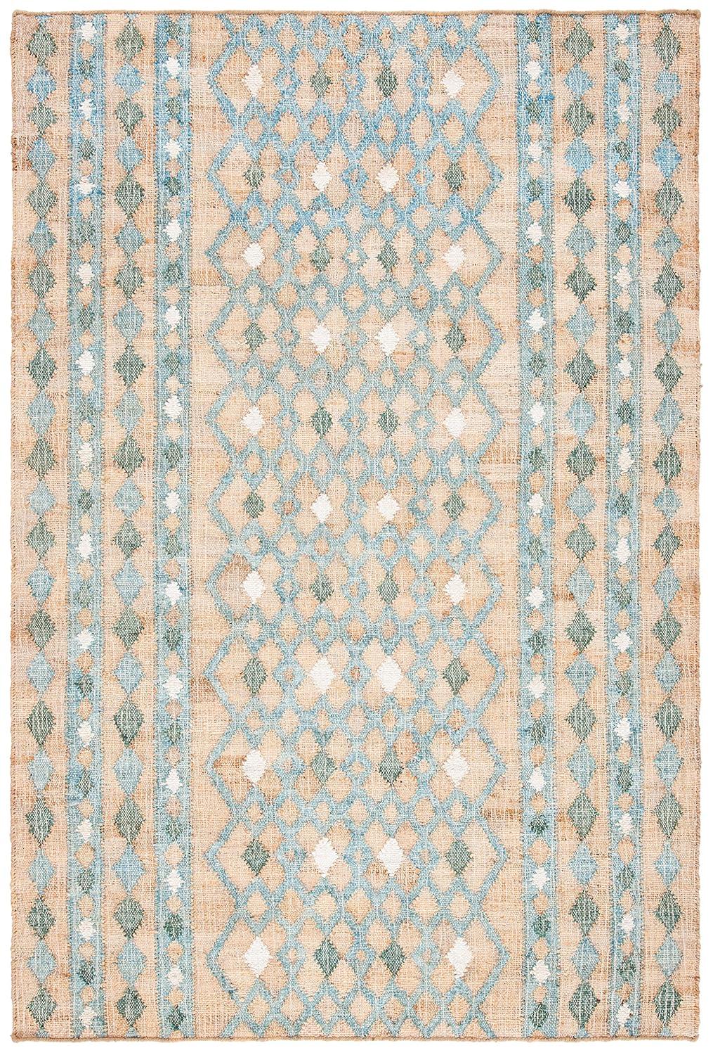 Kilim KLM759 Hand Woven Area Rug - Natural/Blue - 6'x9' - Safavieh.