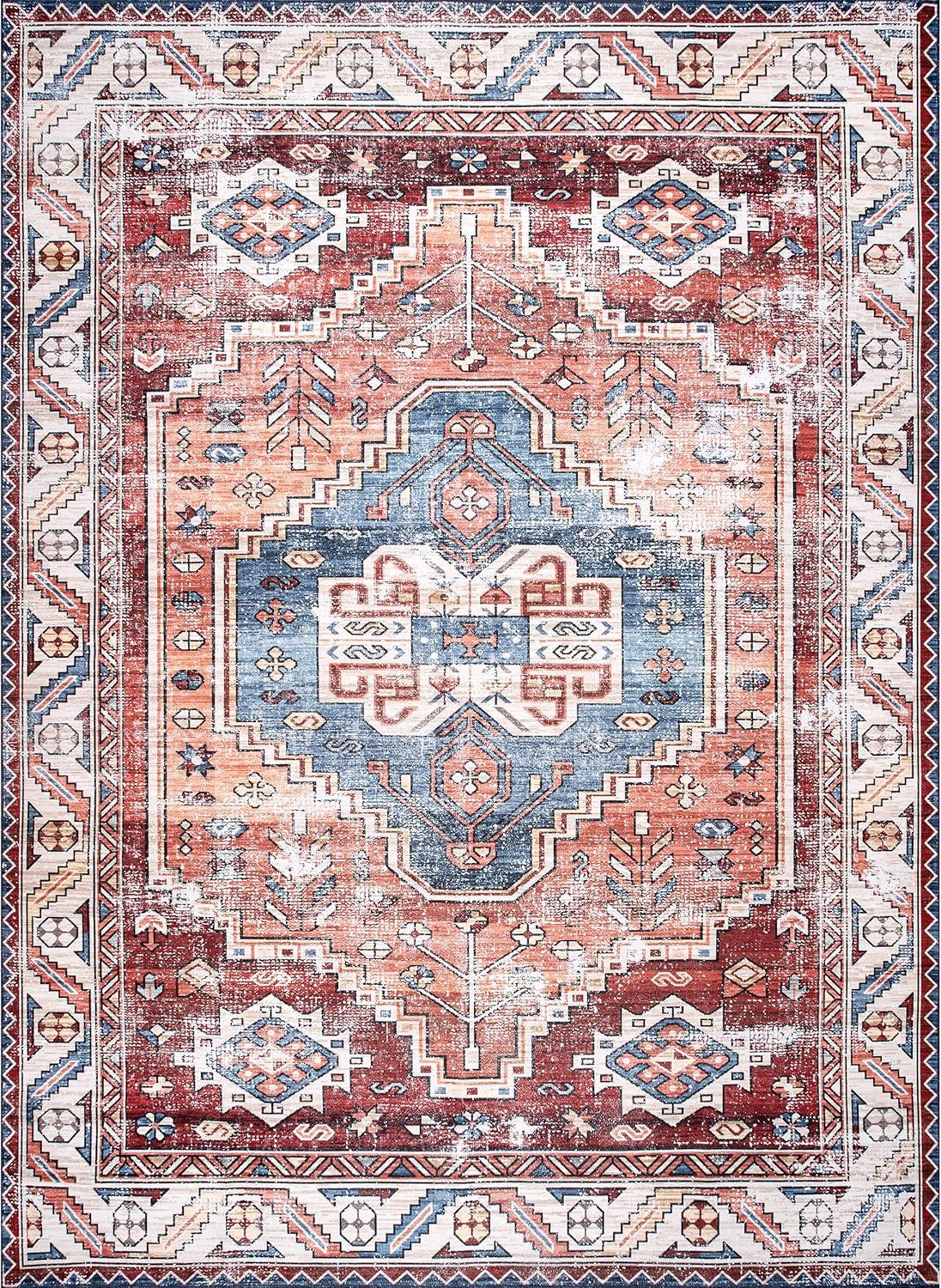 Nuloom Marli Machine Washable Faded Medallion Indoor Area Rug