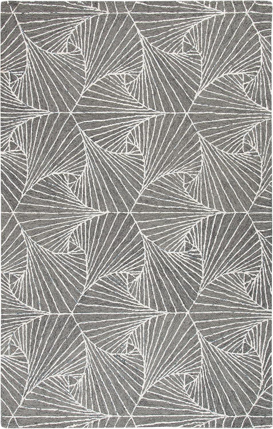 Hand-Tufted Graceful Gray Wool 5' x 8' Area Rug