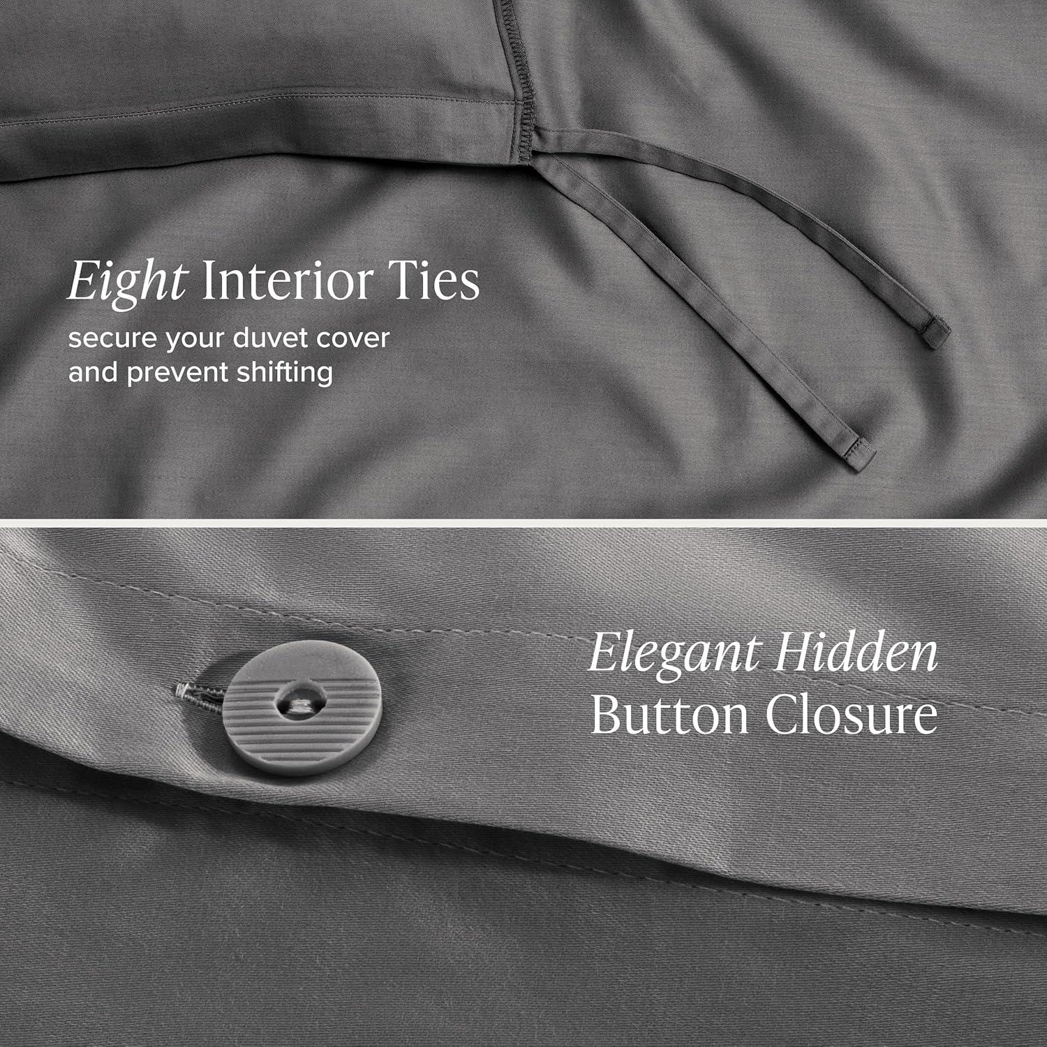 Bare Home 400 Thread Count Organic Cotton Sateen Duvet Cover Set