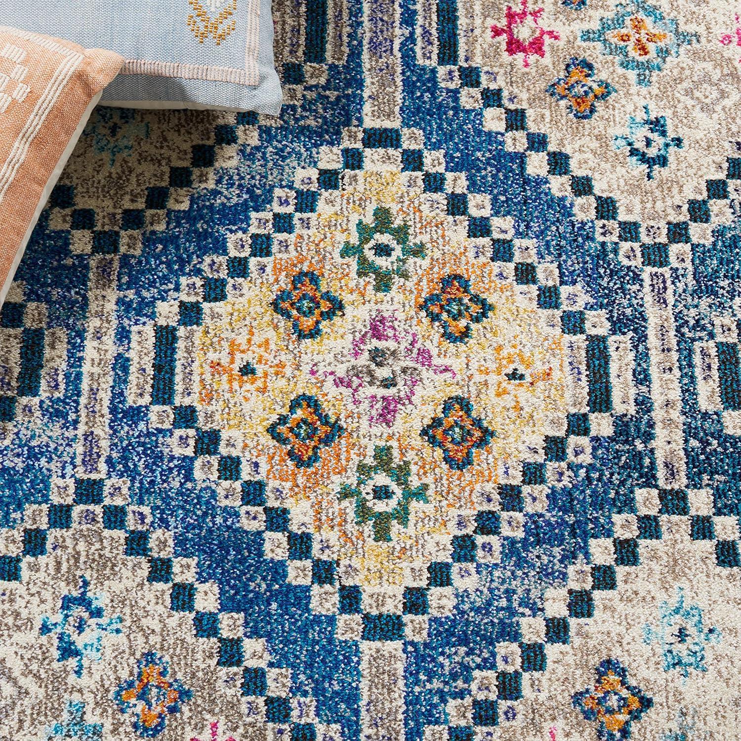 Madison MAD481 Power Loomed Area Rug - Blue/Beige - 5'3"x7'6" - Safavieh.
