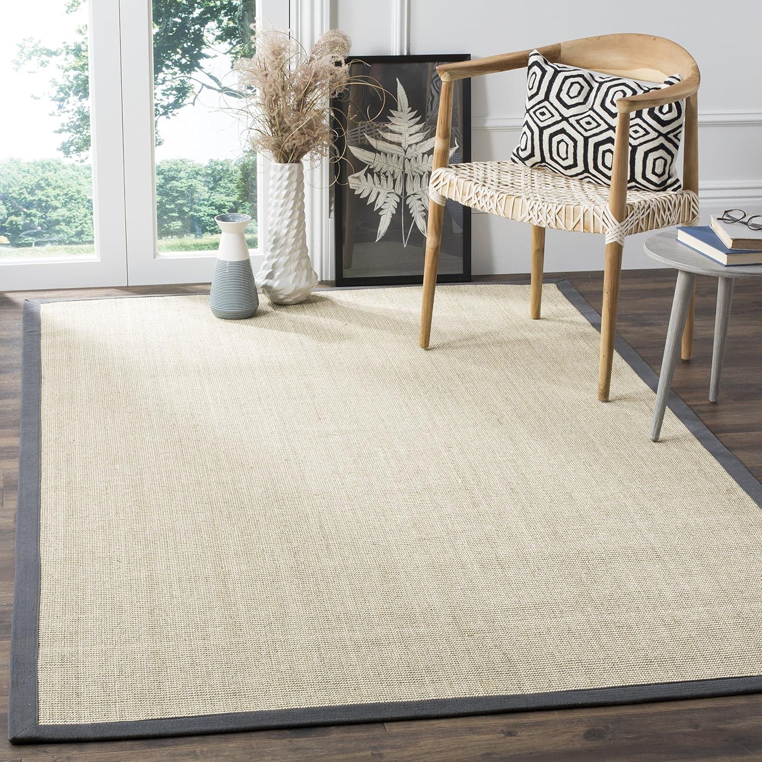 Natural Fiber NF441 Power Loomed Indoor Area Rug - Marble/Grey - 4'x4' - Safavieh