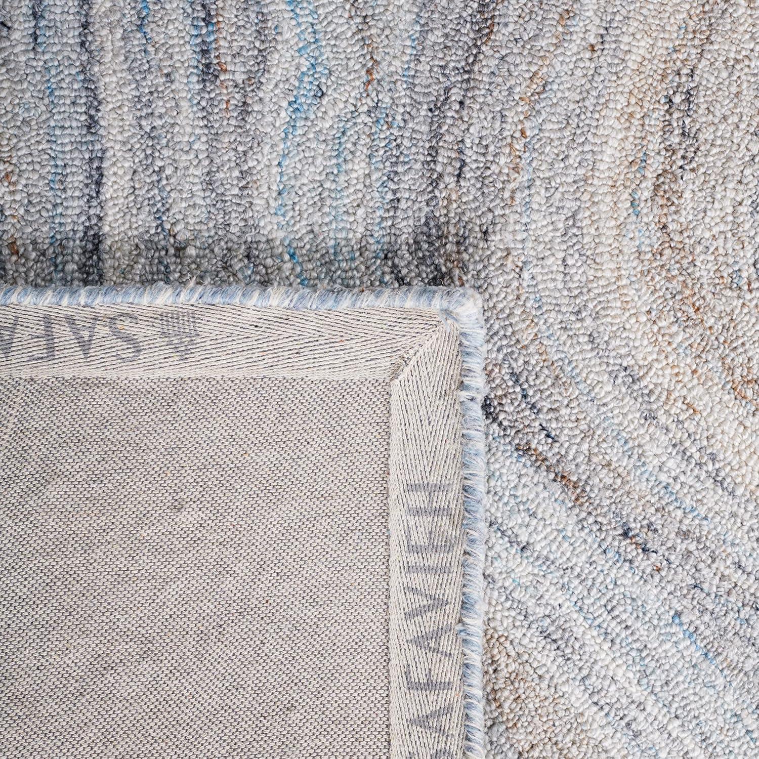 Abstract ABT148 Handmade Indoor Area Rug - Beige/Blue - 6'x9' - Safavieh