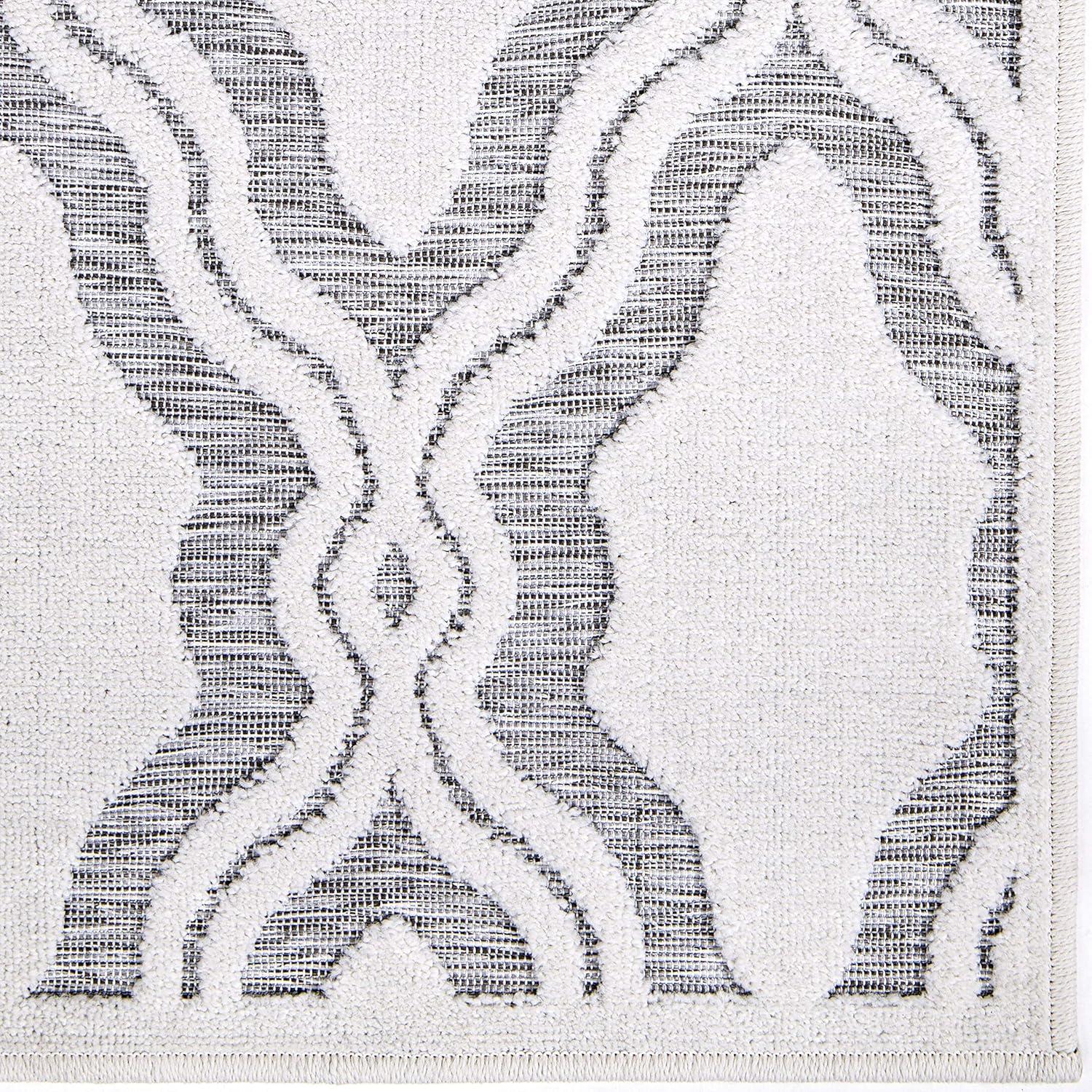 My Texas House Cotton Blossom Natural Gray High Low Indoor Outdoor Rug