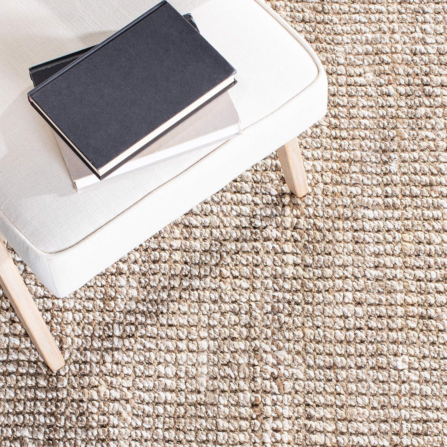 Artisan Gray and Beige Handwoven Jute 9' x 12' Area Rug