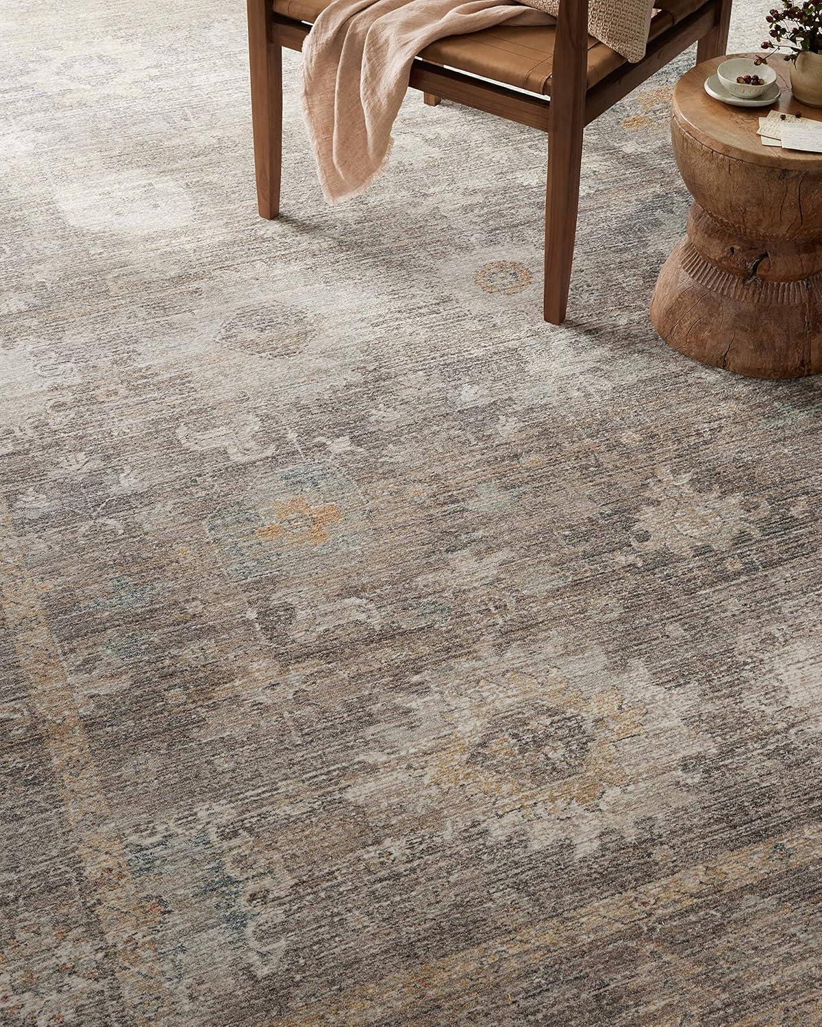 Millie Stone Natural Floral 12x16 Synthetic Area Rug