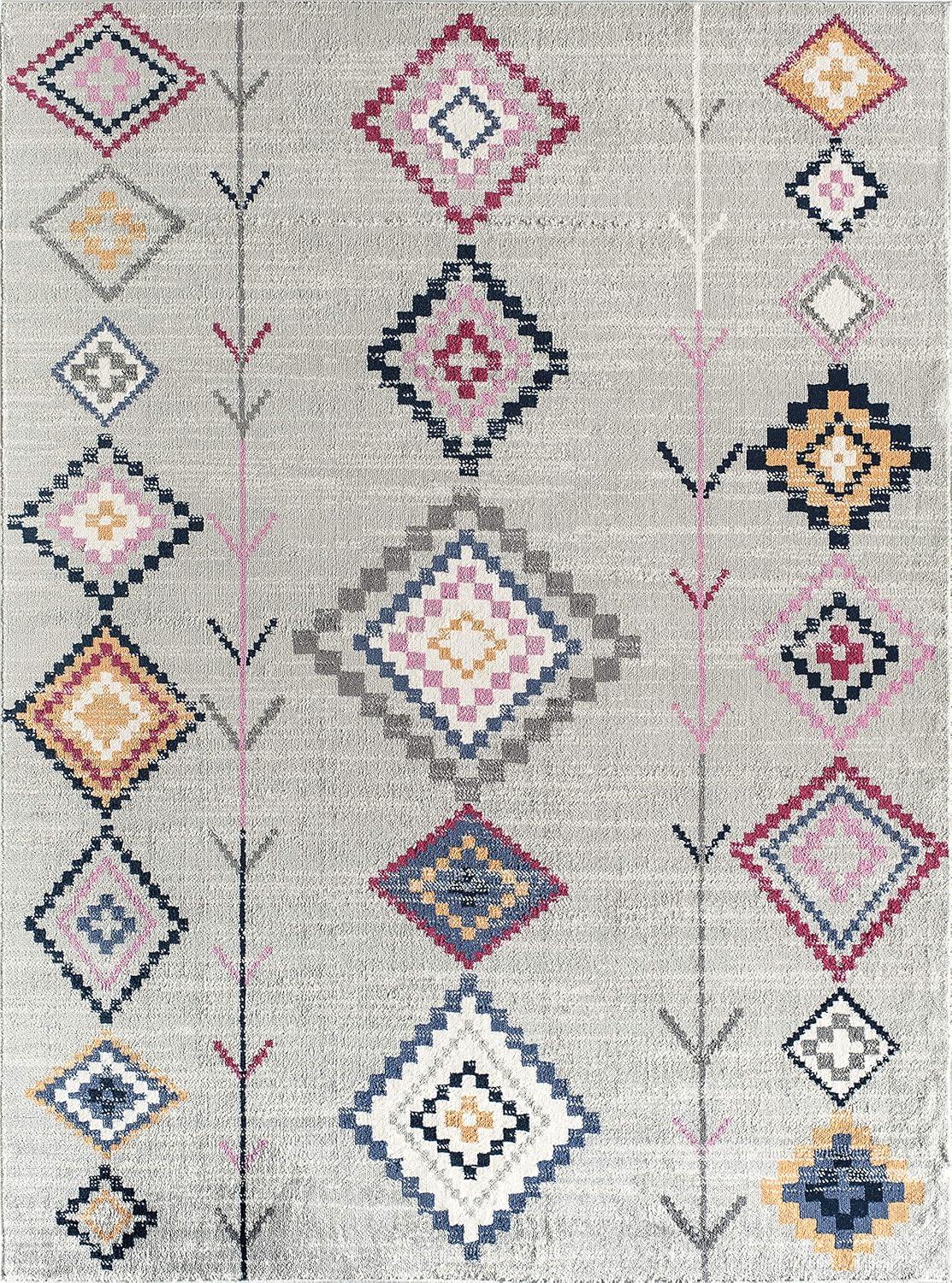 Rugs America Soleil BR15B Light Gray Area Rug for Dining Room Rug Neutral Rug Living Room Rug Kitchen, 5'3"x7'