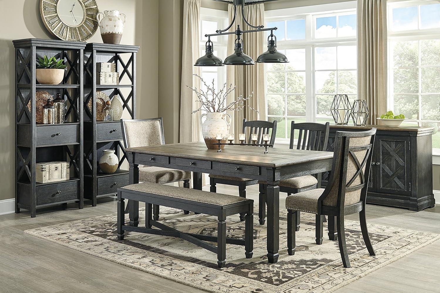 Signature Design by Ashley Tyler Creek Storage Dining Table in Black and Gray