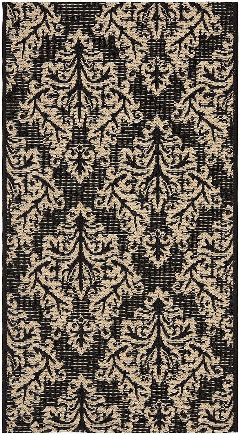 Courtyard CY6930 Power Loomed Indoor/Outdoor Accent Rug - Black/Creme - 2'x3'7" - Safavieh.