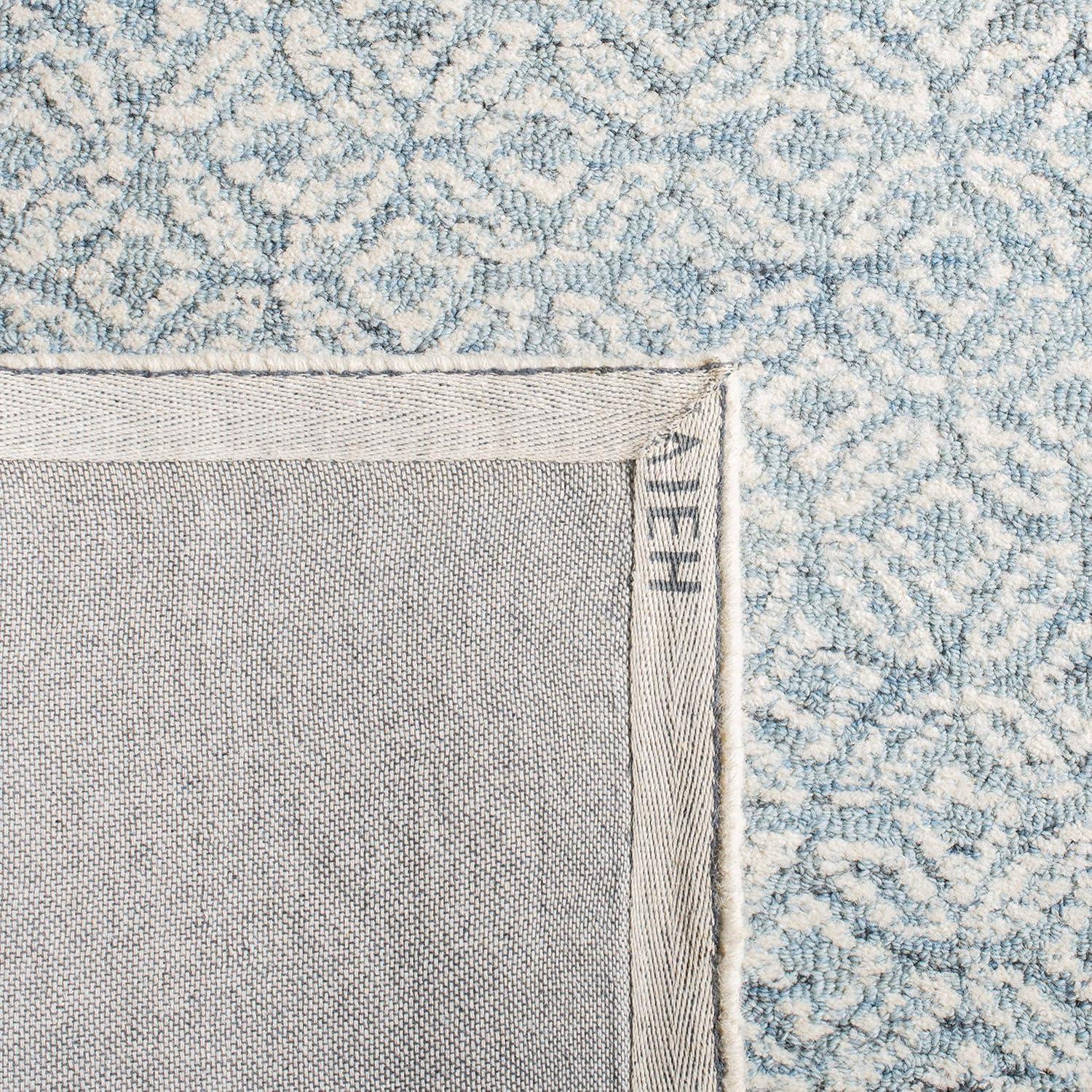 Abstract Blue/Ivory 2 ft. x 8 ft. Floral Trellis Runner Rug
