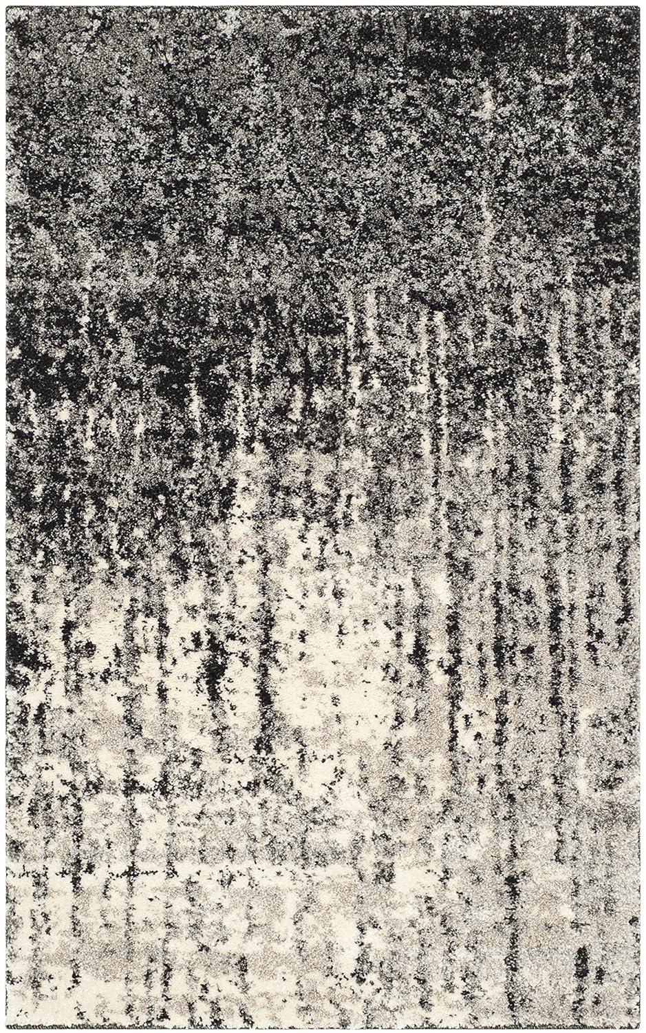 Retro RET2770 Power Loomed Accent Rug - Black/Light Grey - 2'x3' - Safavieh.