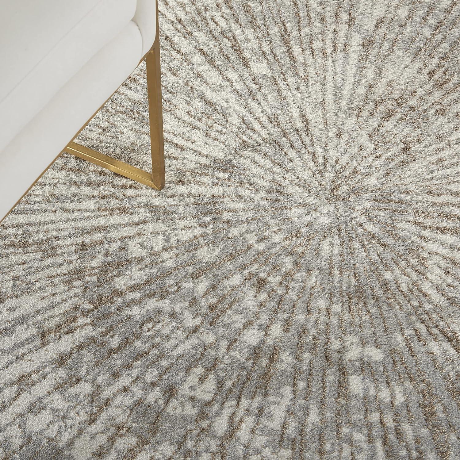 Nourison Glow 5'3" x 7'3" Grey Mocha Glam Indoor Rug