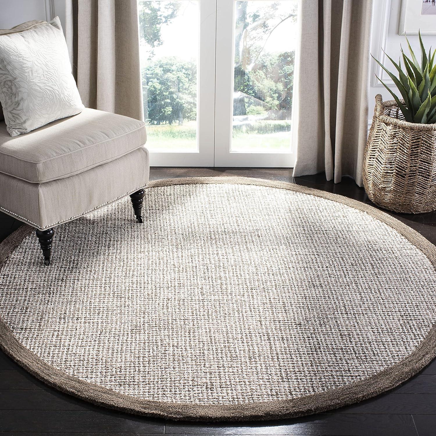 Abstract ABT220 Handmade Indoor Area Rug - Sage/Ivory - 6' Round - Safavieh