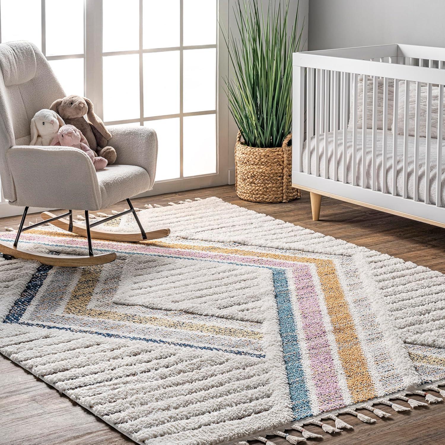 Nuloom Angela High-Low Modern Diamond Tassel Indoor Area Rug