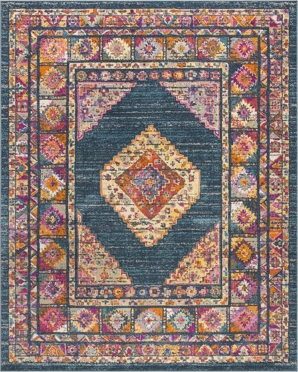 SAFAVIEH Madison Emmet Traditional Area Rug, Blue/Fuchsia, 10' x 14'