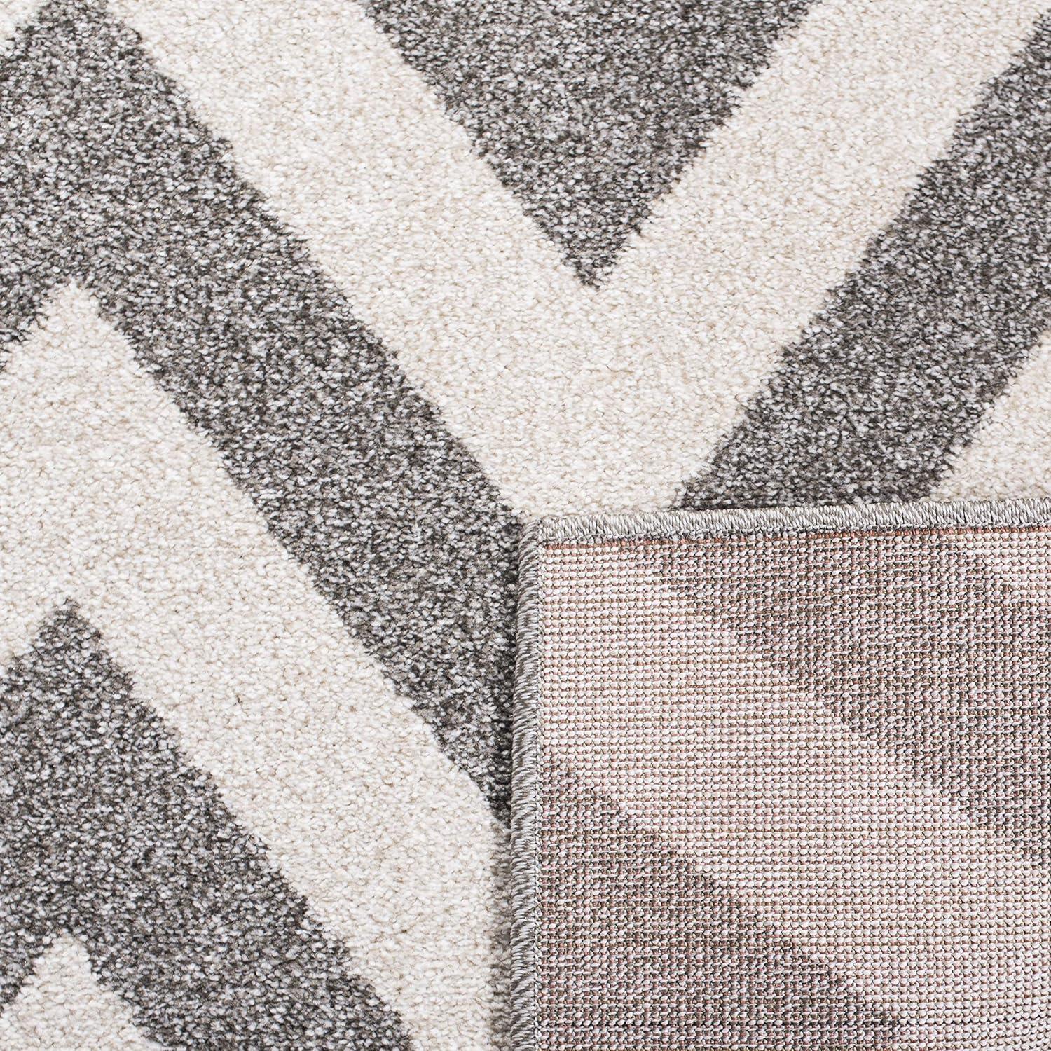 Amherst AMT419 Power Loomed Indoor Area Rug - Dark Grey/Beige - 9'x9' - Safavieh