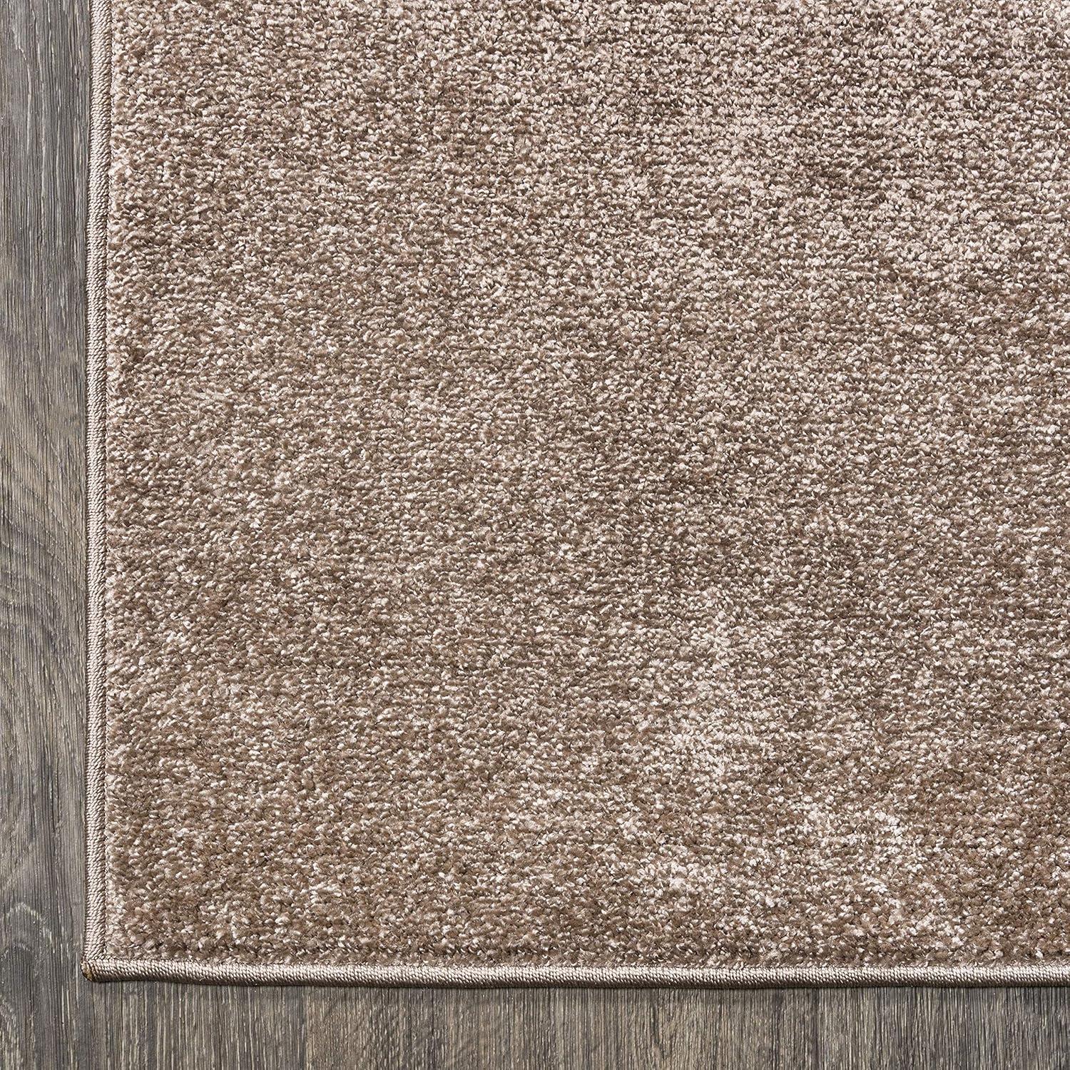 9' x 12' Haze Solid Low-Pile Area Rug, Brown - JONATHAN Y