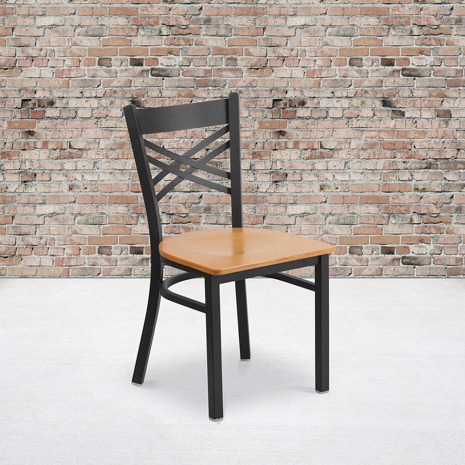 Flash Furniture Black ''X'' Back Metal Restaurant Chair