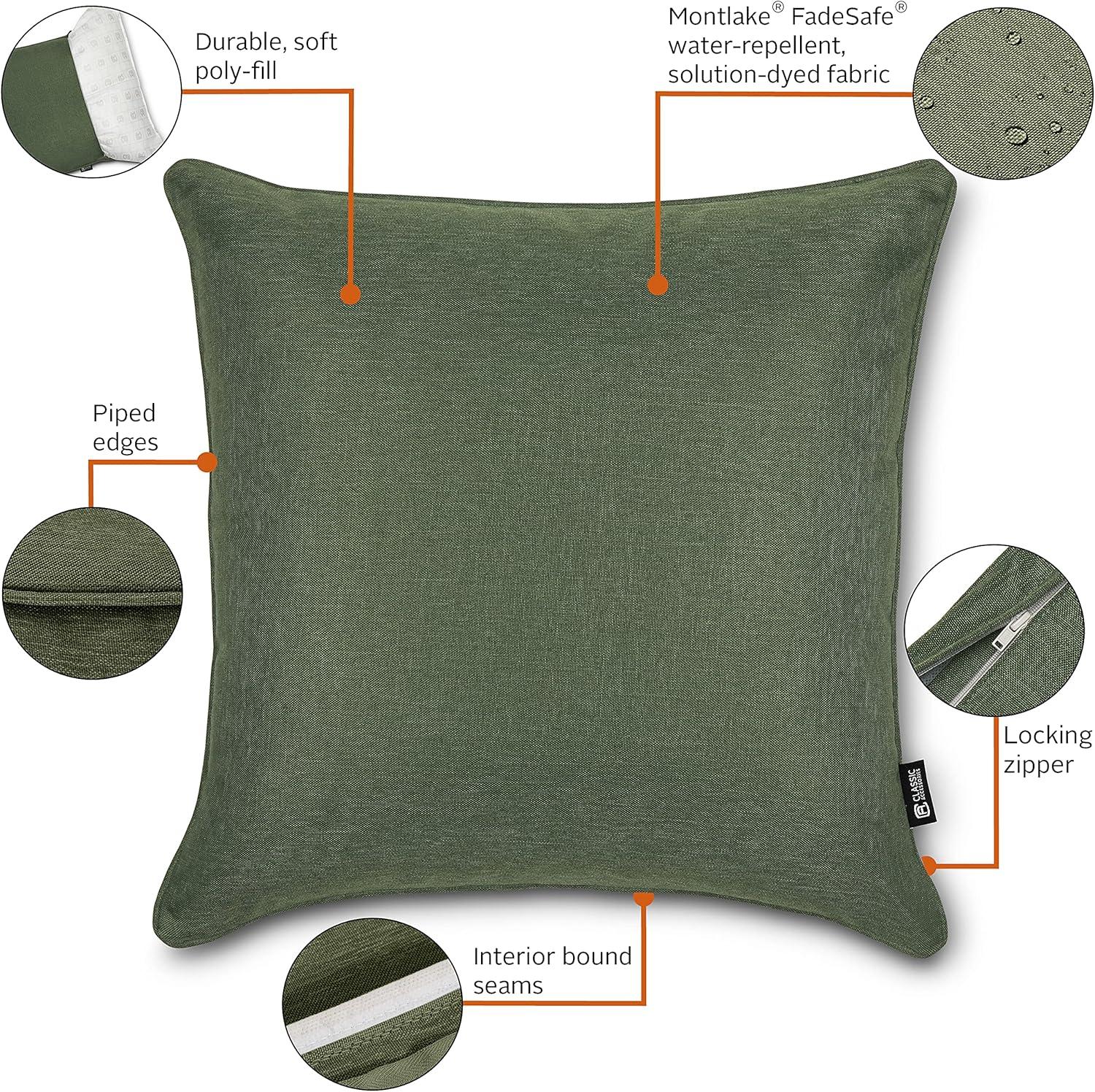 2pk Montlake FadeSafe Indoor/Outdoor Throw Pillows - Classic Accessories