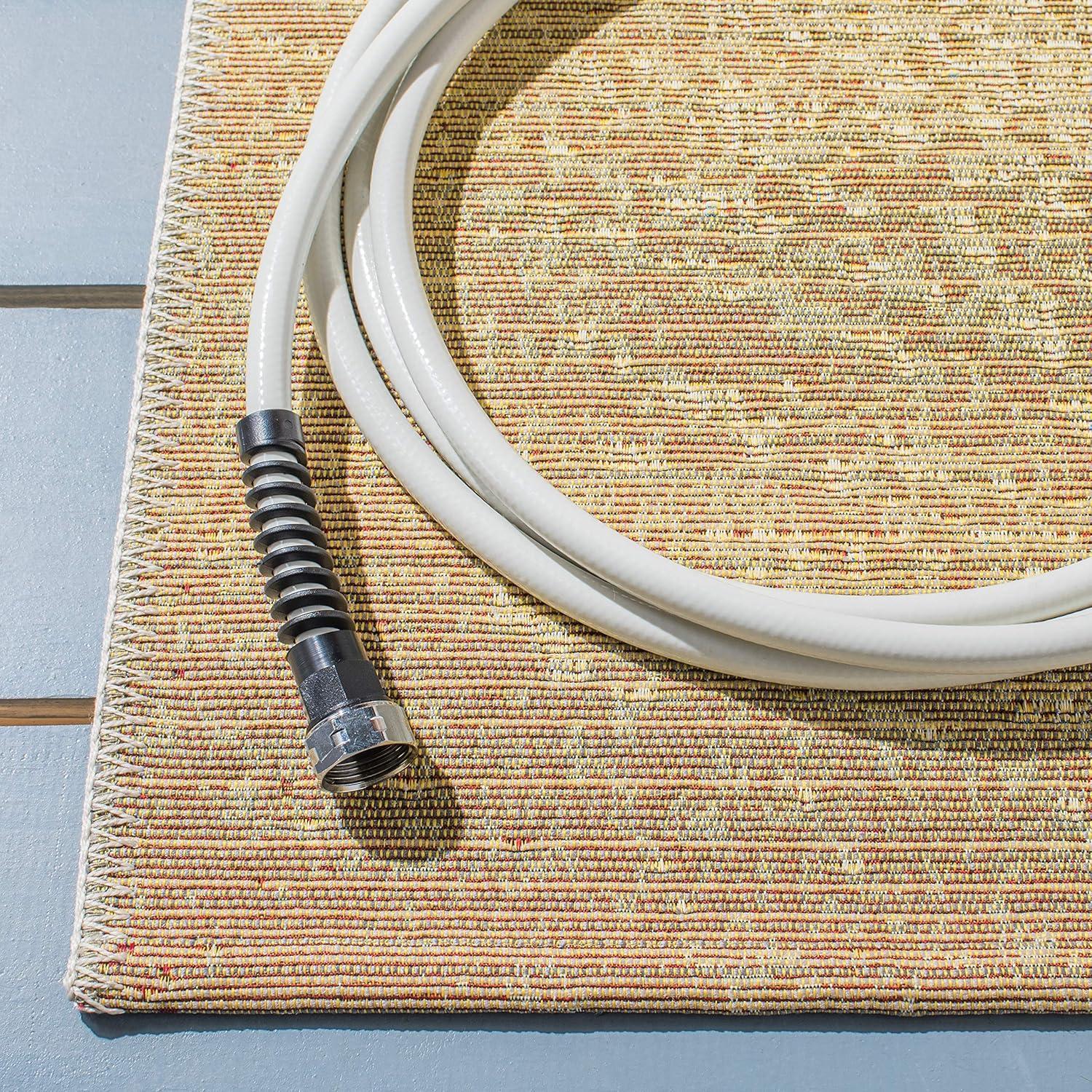 Barbados 500 BAR550 Power Loomed Indoor/Outdoor Area Rug - Gold/Blue - 6'6"x9'4" - Safavieh