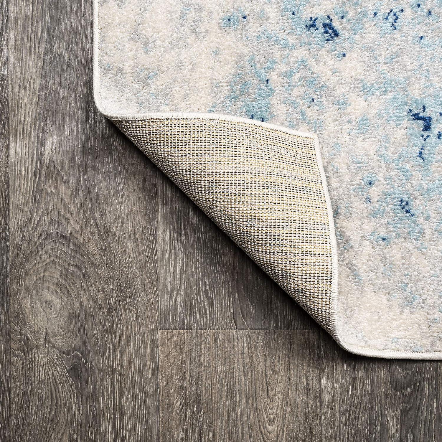 JONATHAN Y Dune Modern Abstract Cream/Blue 2 ft. x 8 ft. Runner Rug