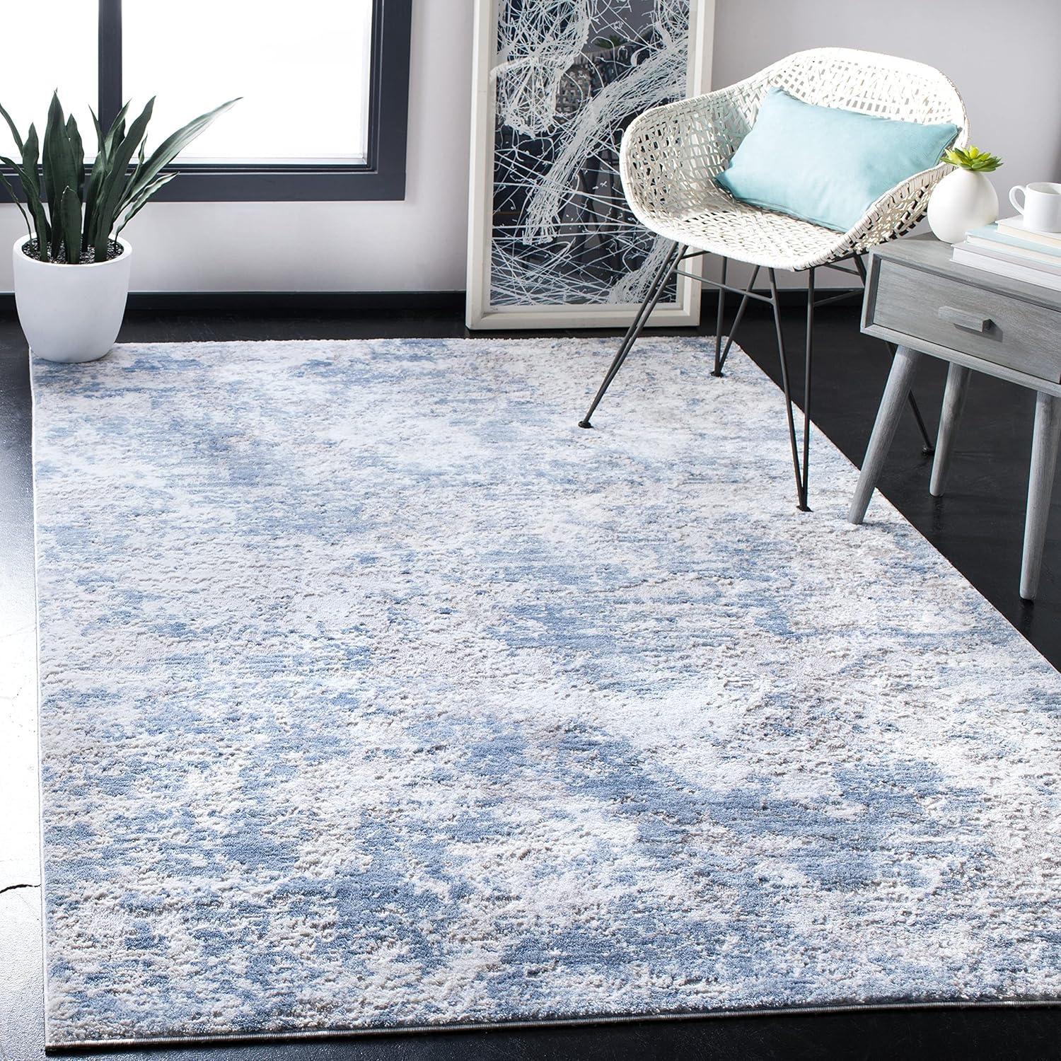 Amelia ALA705 Power Loomed Area Rug - Navy/Grey - 6'7"x6'7" - Safavieh.