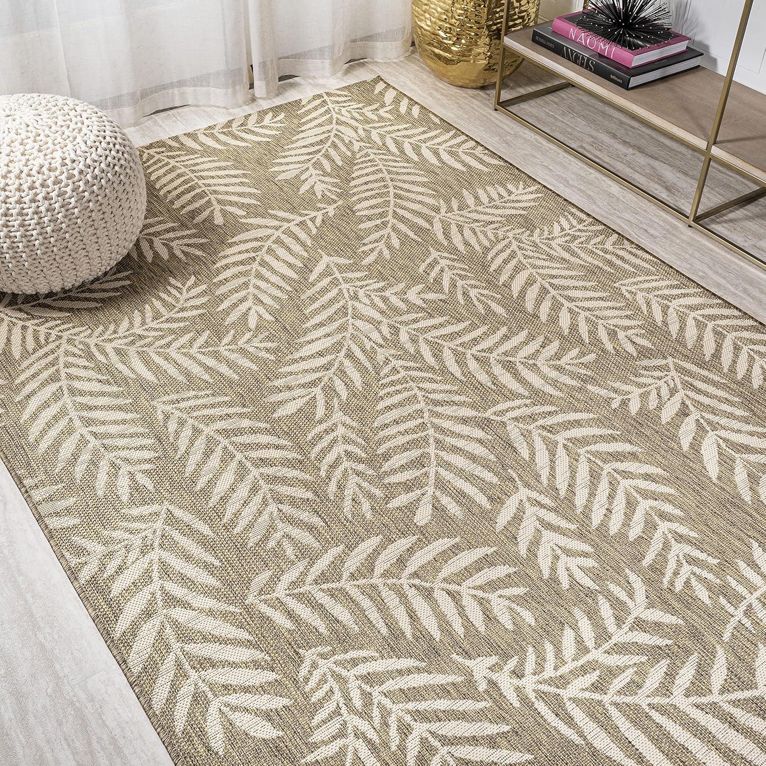 Nevis Palm Frond Indoor/Outdoor Area Rug - JONATHAN Y