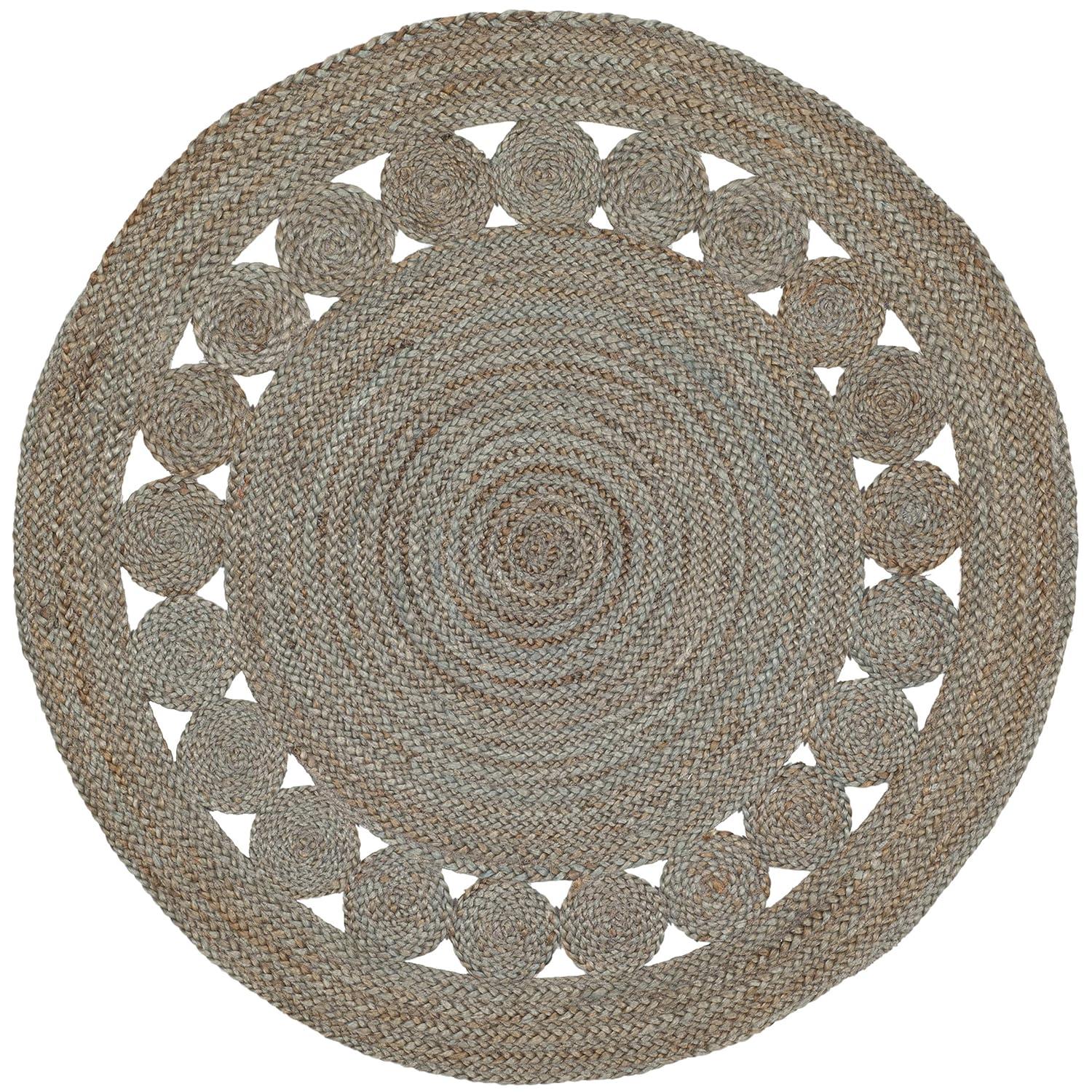 Natural Fiber NF364 Hand Woven Indoor Accent Rug - Grey - 3' Round - Safavieh.