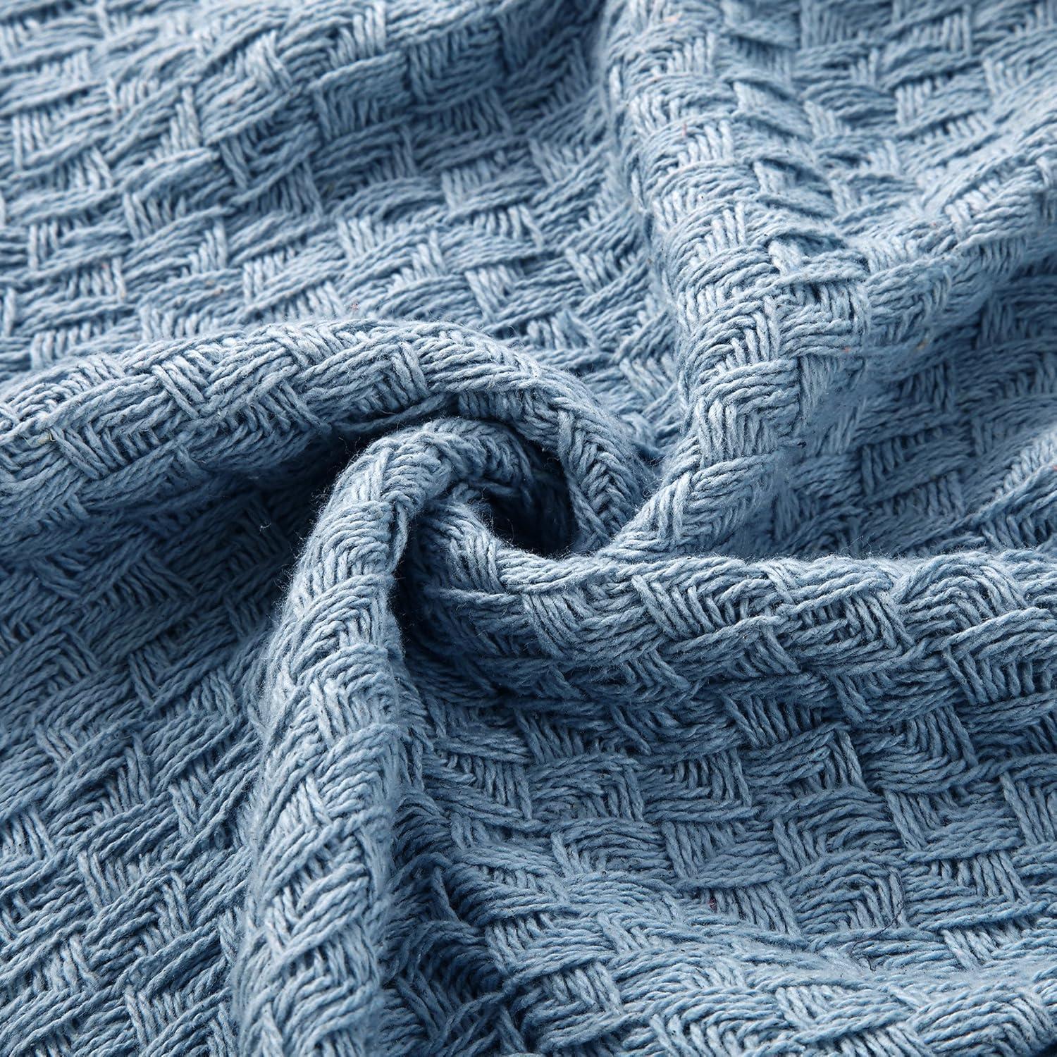 Modern Chic 100% Cotton Taupe Throw Blanket Pair with Fringe