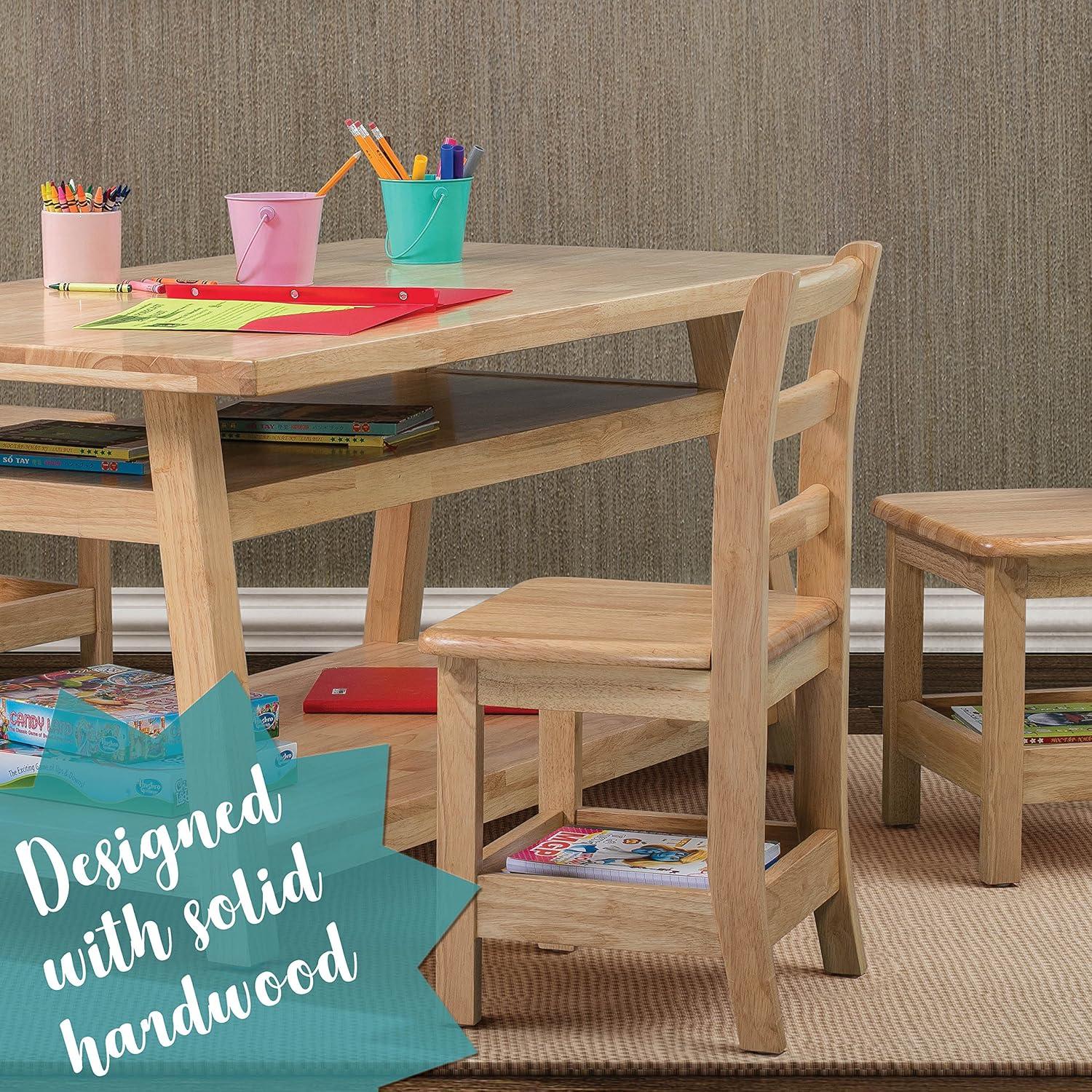 ECR4Kids ECR4Kids Sit n' Stash Rectangular Table, Classroom Storage, Natural