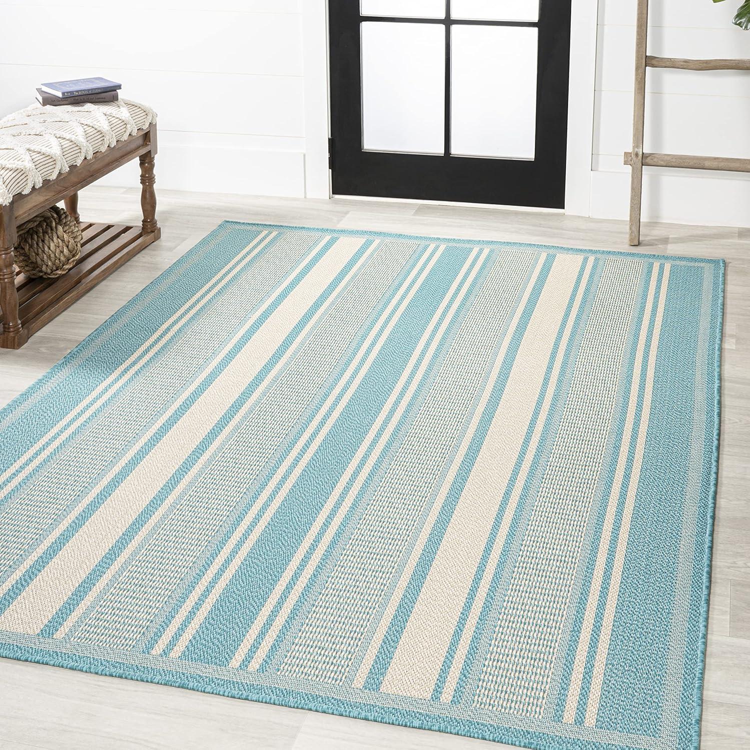 Haynes Modern Double Stripe Indoor/Outdoor Area Rug - JONATHAN Y