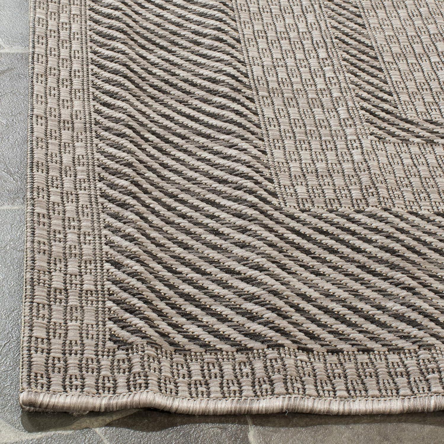 Courtyard CY8477 Power Loomed Indoor/Outdoor Area Rug - Beige/Black - 5'3"x7'7" - Safavieh.
