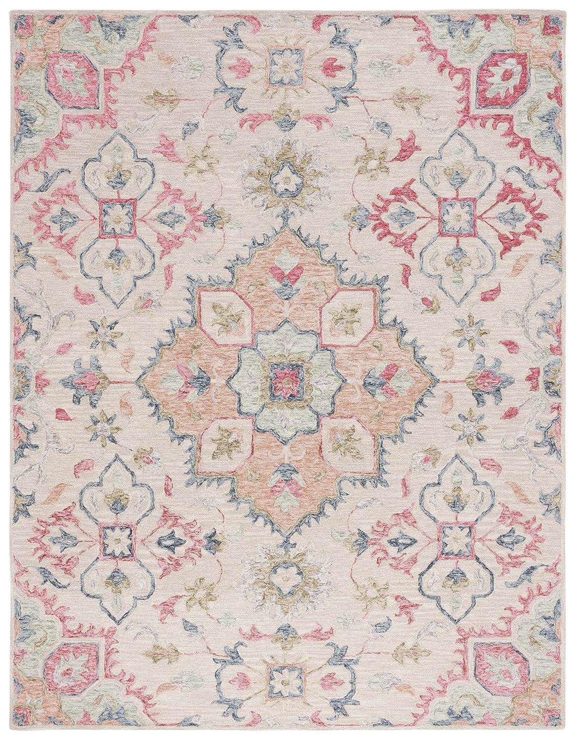 Metro MET354 Hand Tufted Indoor Area Rug - Beige/Rust - 8'x10' - Safavieh
