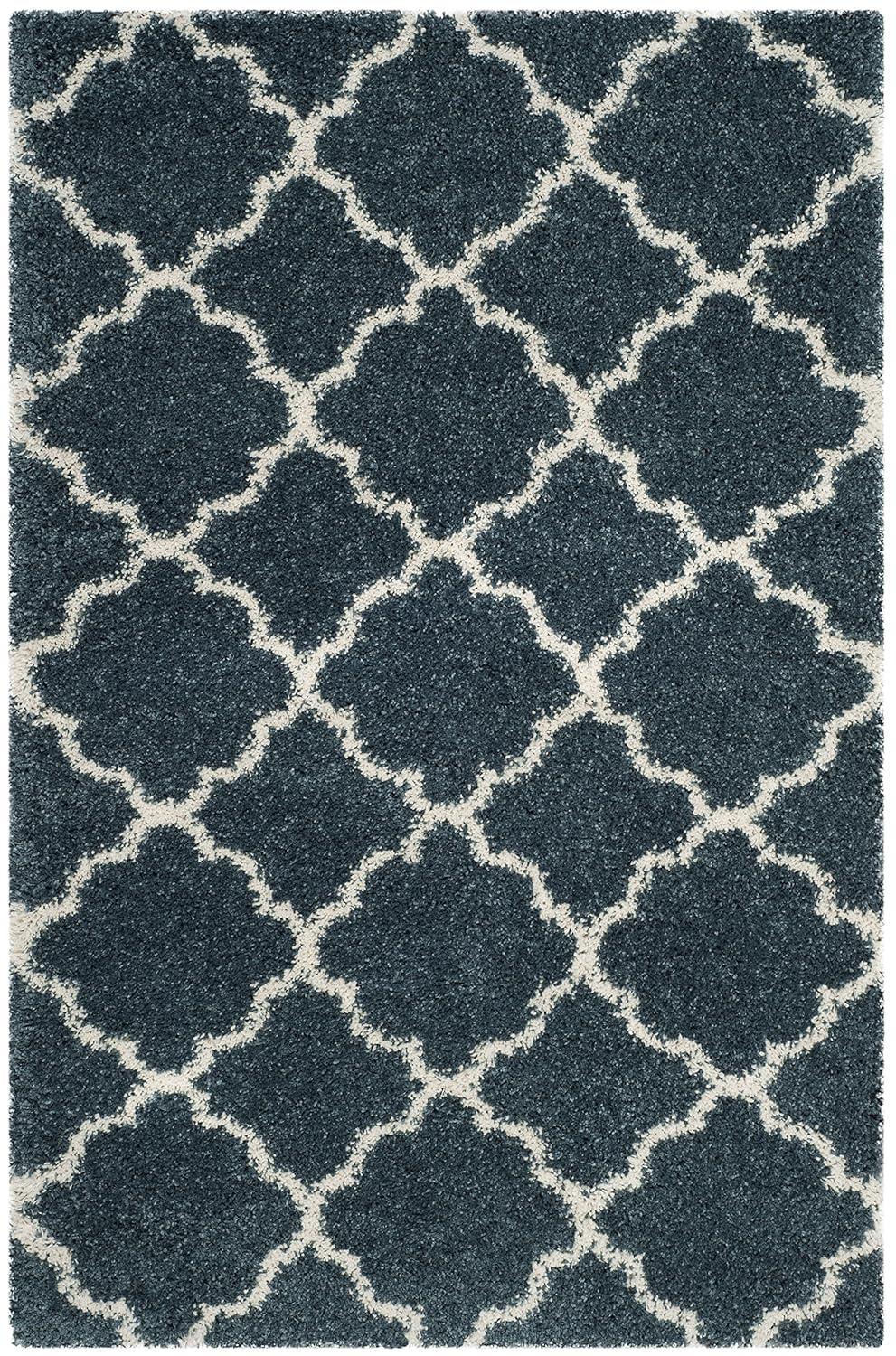Hudson Shag SGH282 Power Loomed Indoor Area Rug - Slate Blue/Ivory - 4'x6' - Safavieh.