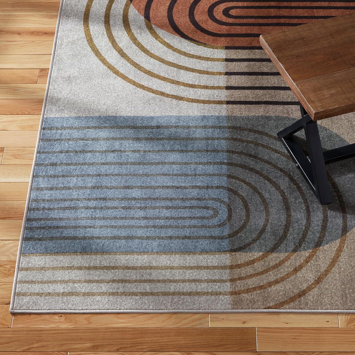Town & Country Everyday Avani Everwash Non-Slip Backing Area Rug Beige/Rust