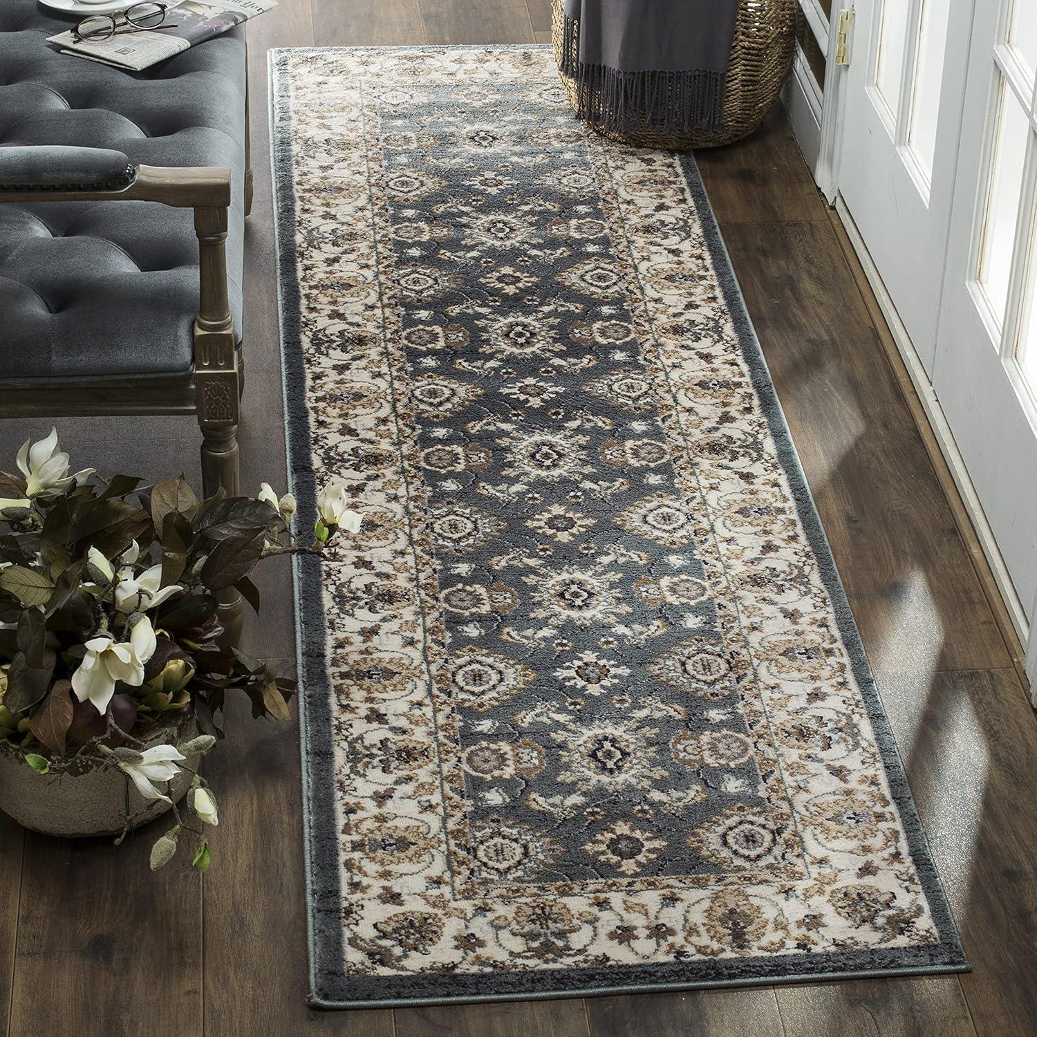 Lyndhurst LNH332 Power Loomed Runner Rug - Teal/Cream - 2'3"x8' - Safavieh.