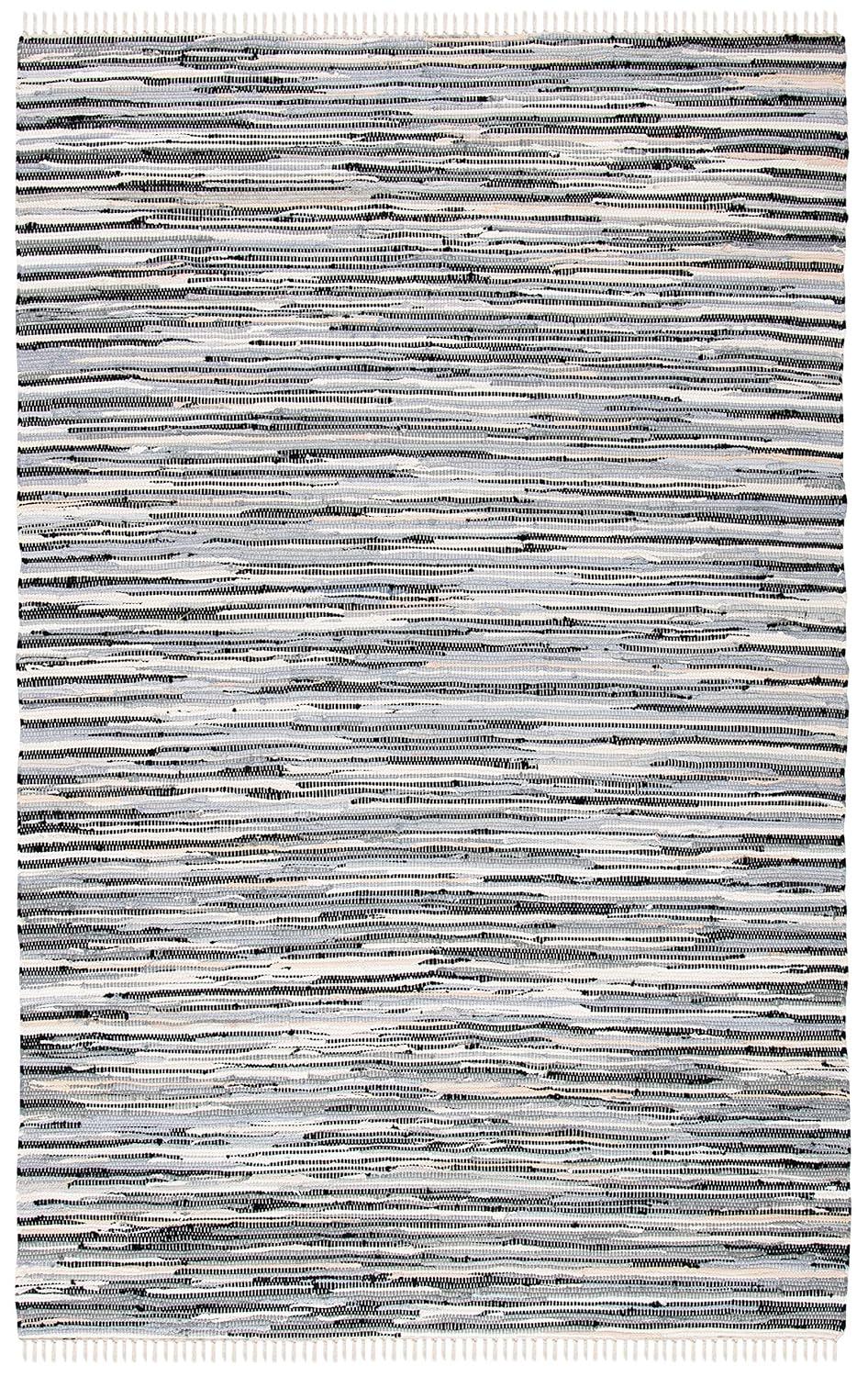 Rag Rug RAR129 Hand Woven Indoor Area Rug - Black/Multi - 4'x6' - Safavieh.