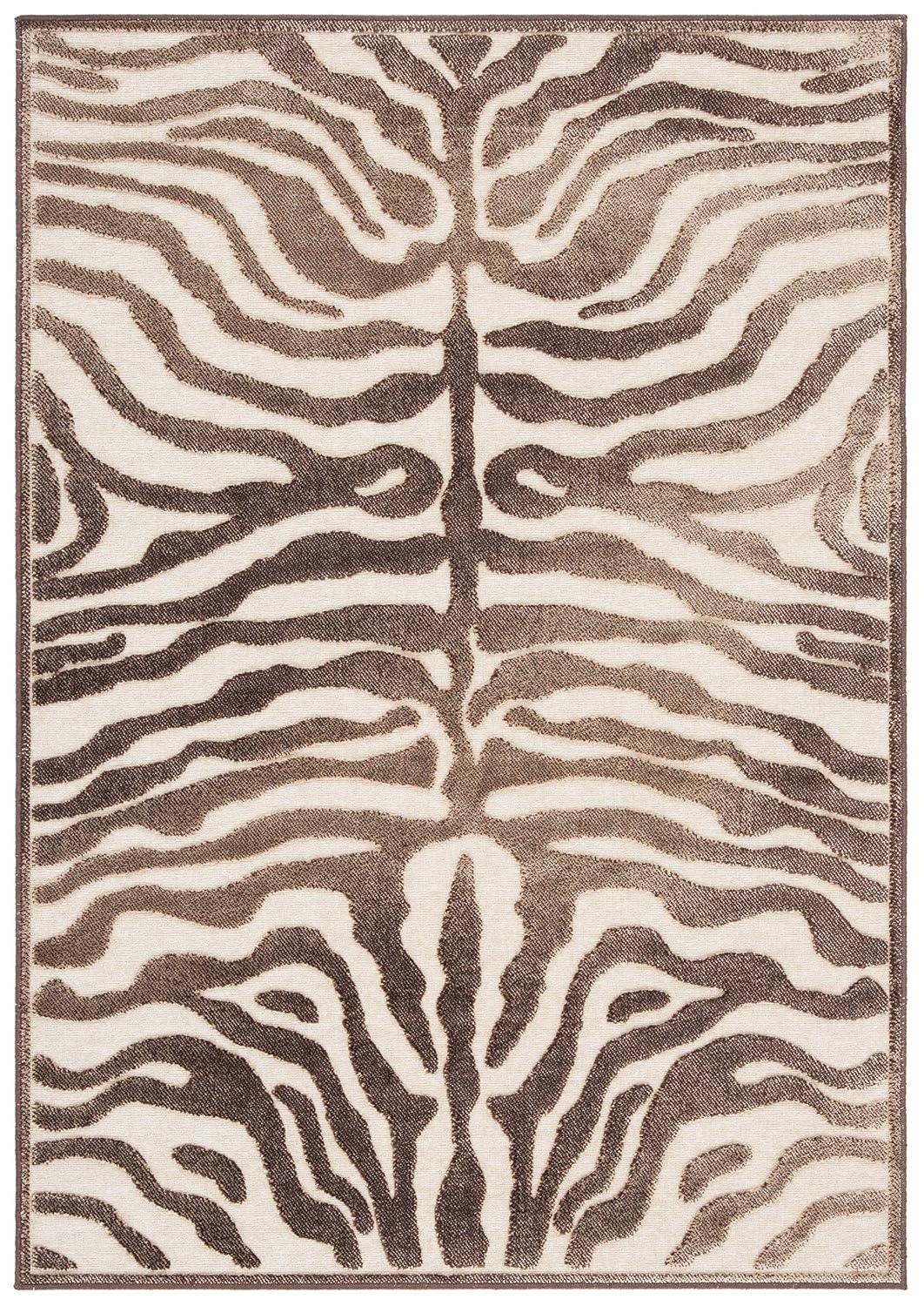 Paradise PAR83 Power Loomed Area Rug - Creme/Brown - 5'3"x7'6" - Safavieh.