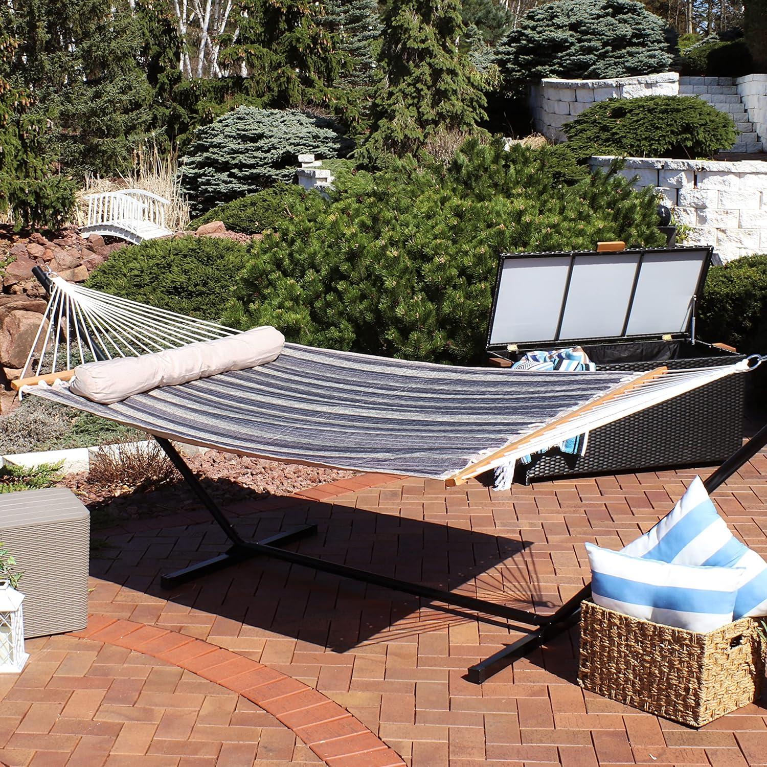 2-Person Quilted Polyester Spreader Bar Hammock