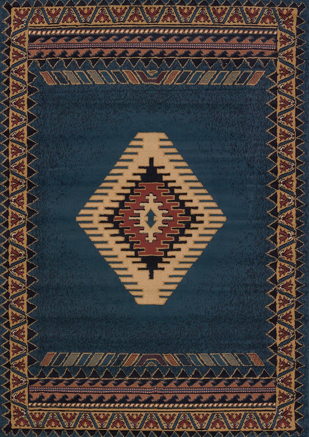 United Weavers Brunswick Avalon Southwestern Border Area Rug, LT Blue, 7'10" x 10'6"