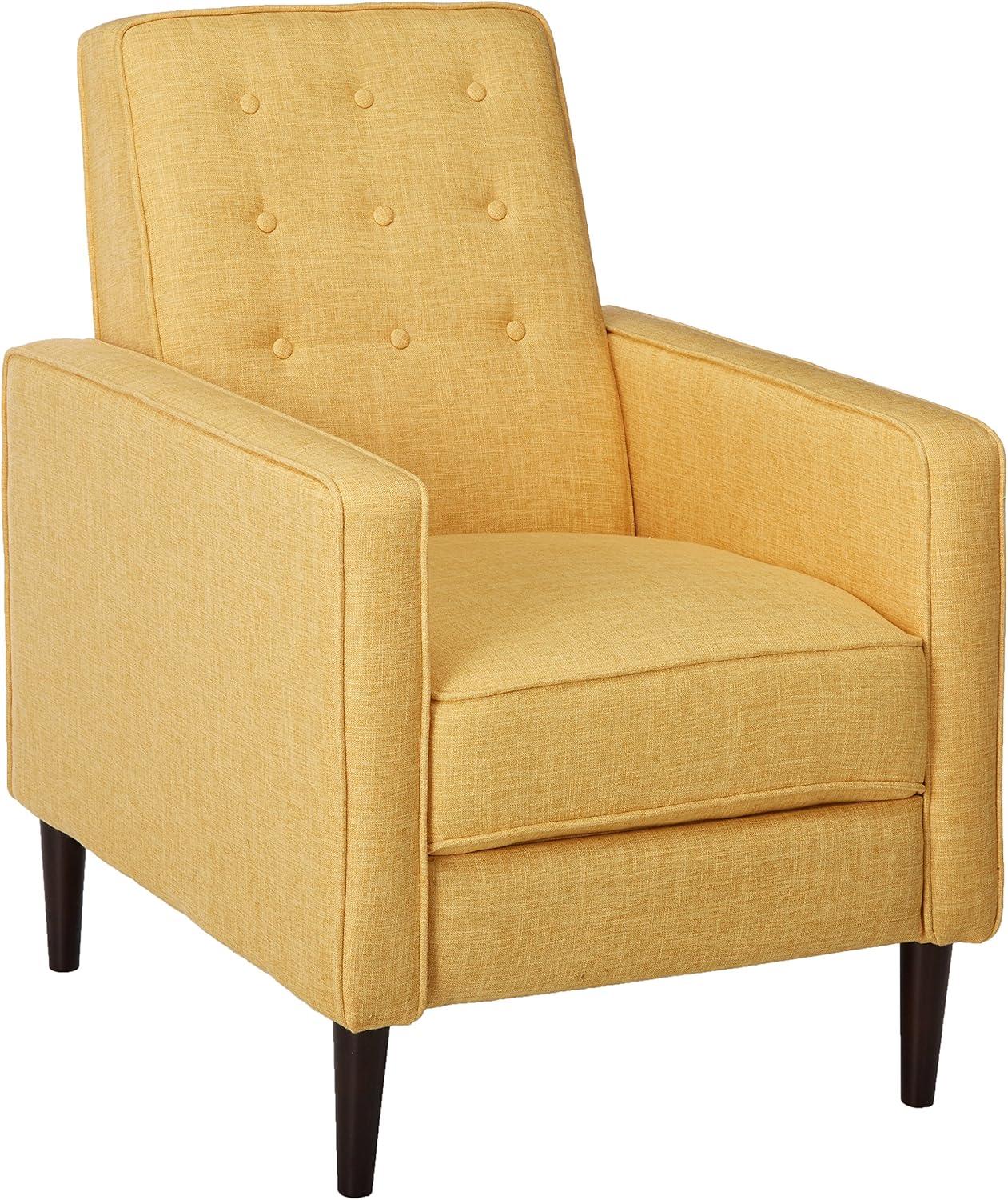Mervynn Mid-Century Recliner - Muted Yellow - Christopher Knight Home: Beech Wood Legs, Tufted Back